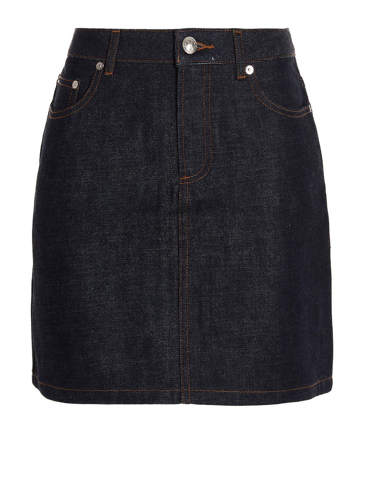 Shop Apc Denim Skirt In Blue