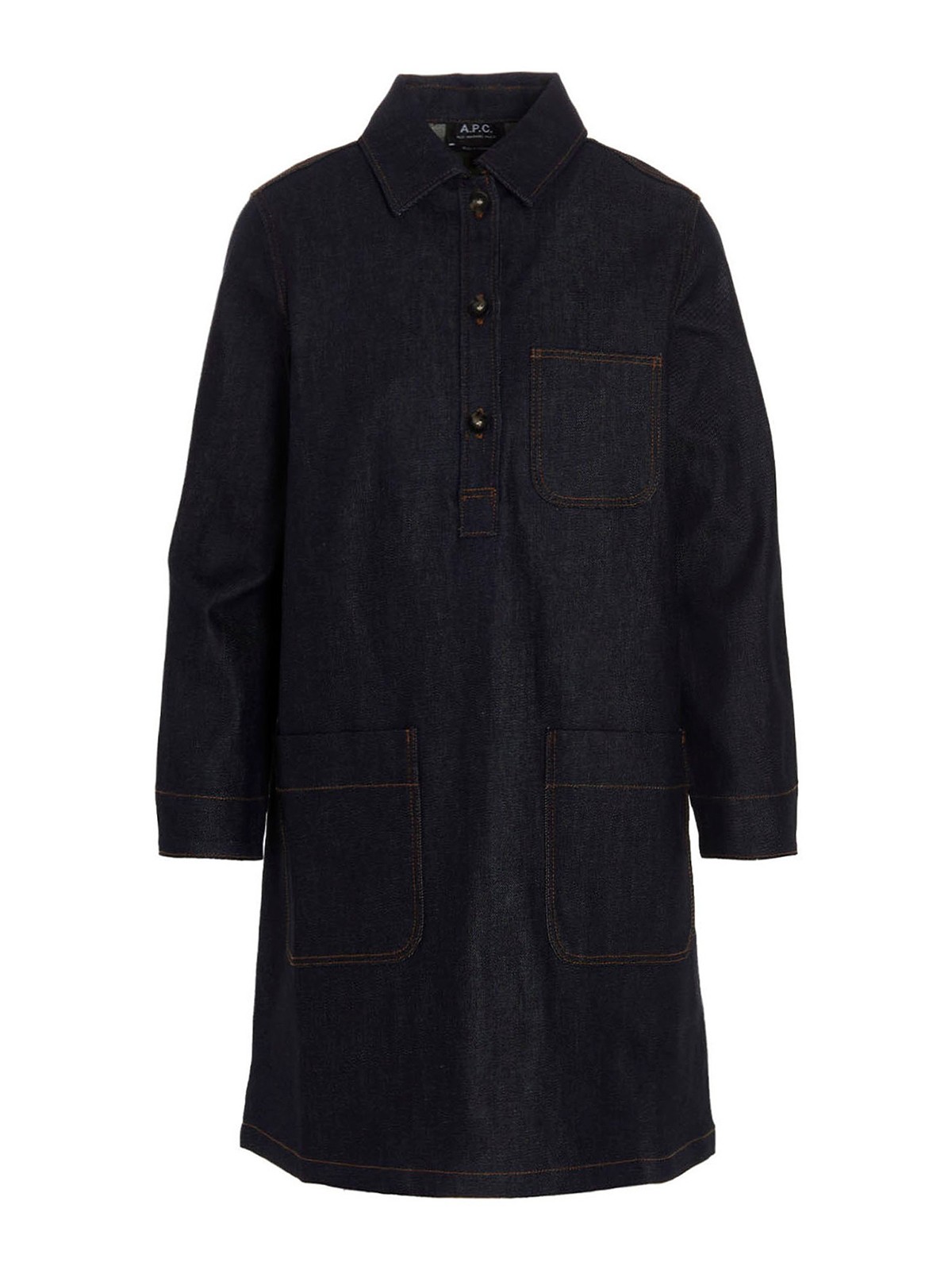 square neck denim dress PREORDER: Naomi Square Neck Denim Dress Medium Wash / S