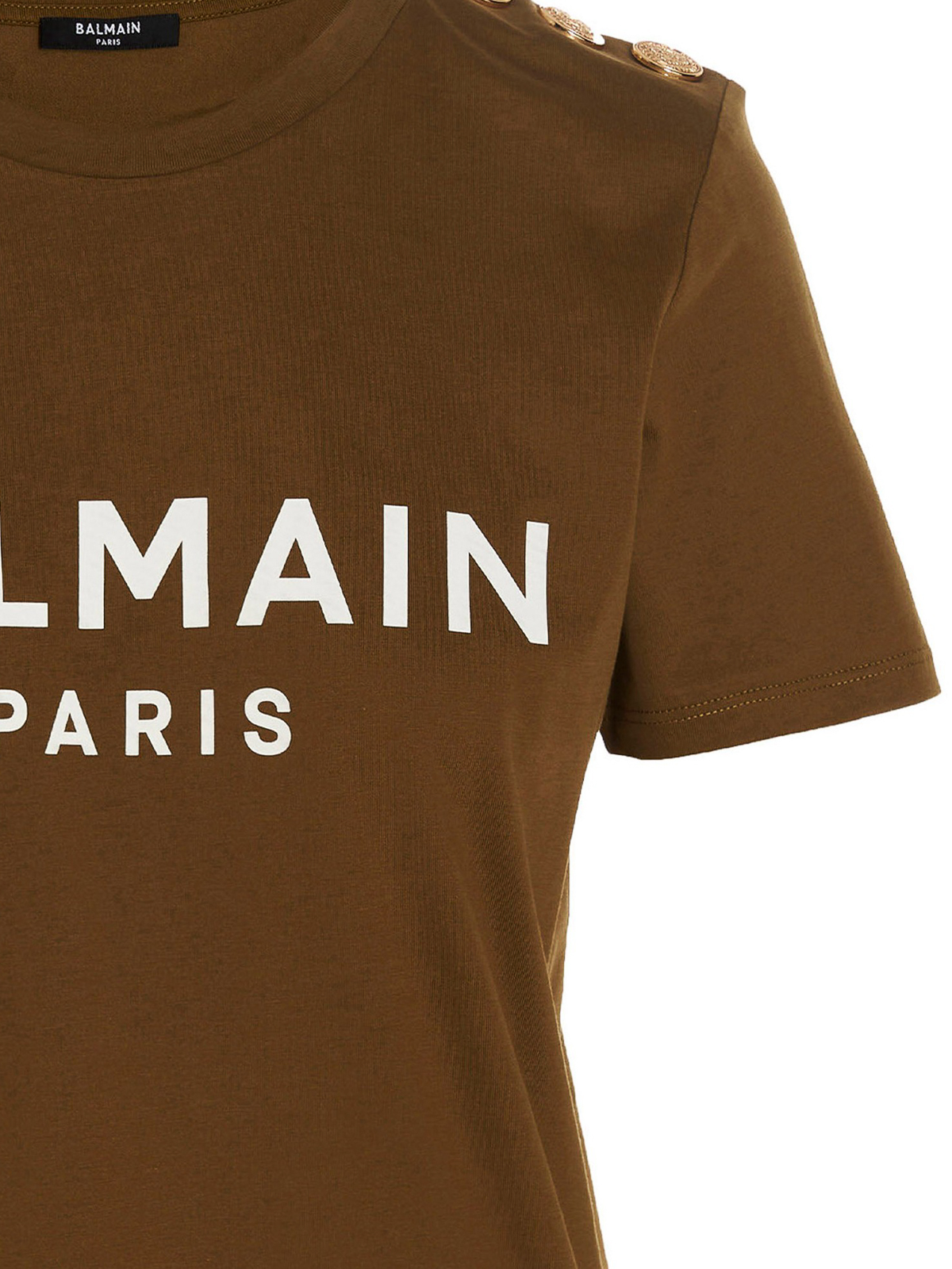Balmain T-shirt With Logo in Brown