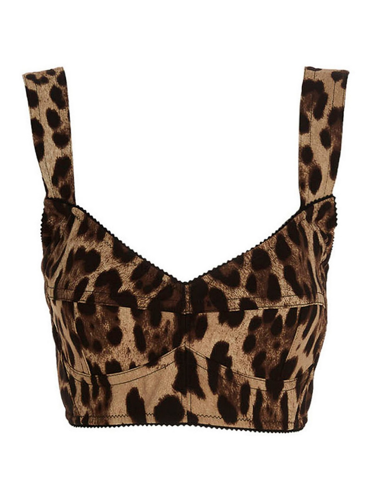 Dolce & Gabbana Leopard Print Bustier Top In Estampado Animalier