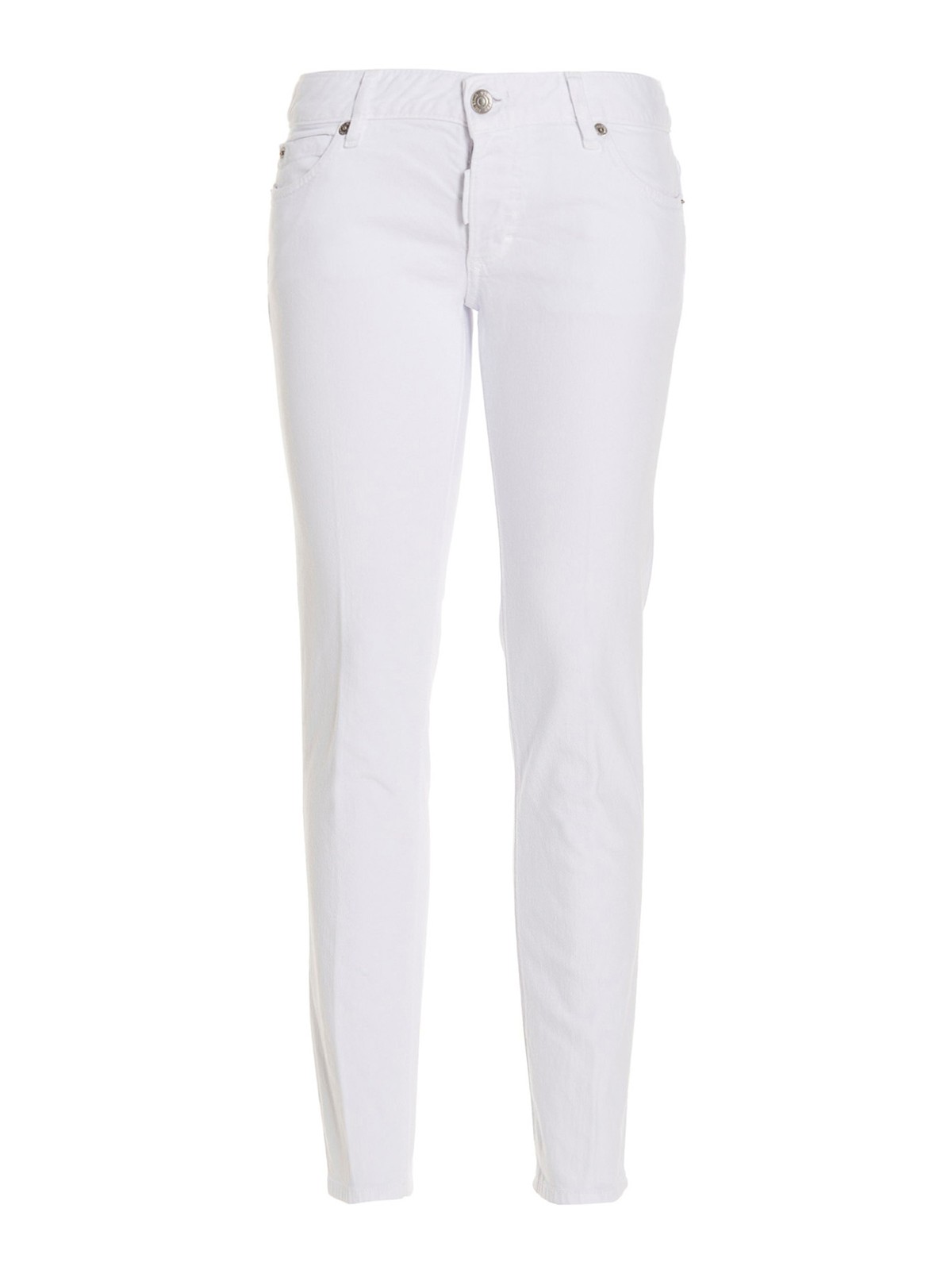 Shop Dsquared2 Denim Jeans With Button Closur In White
