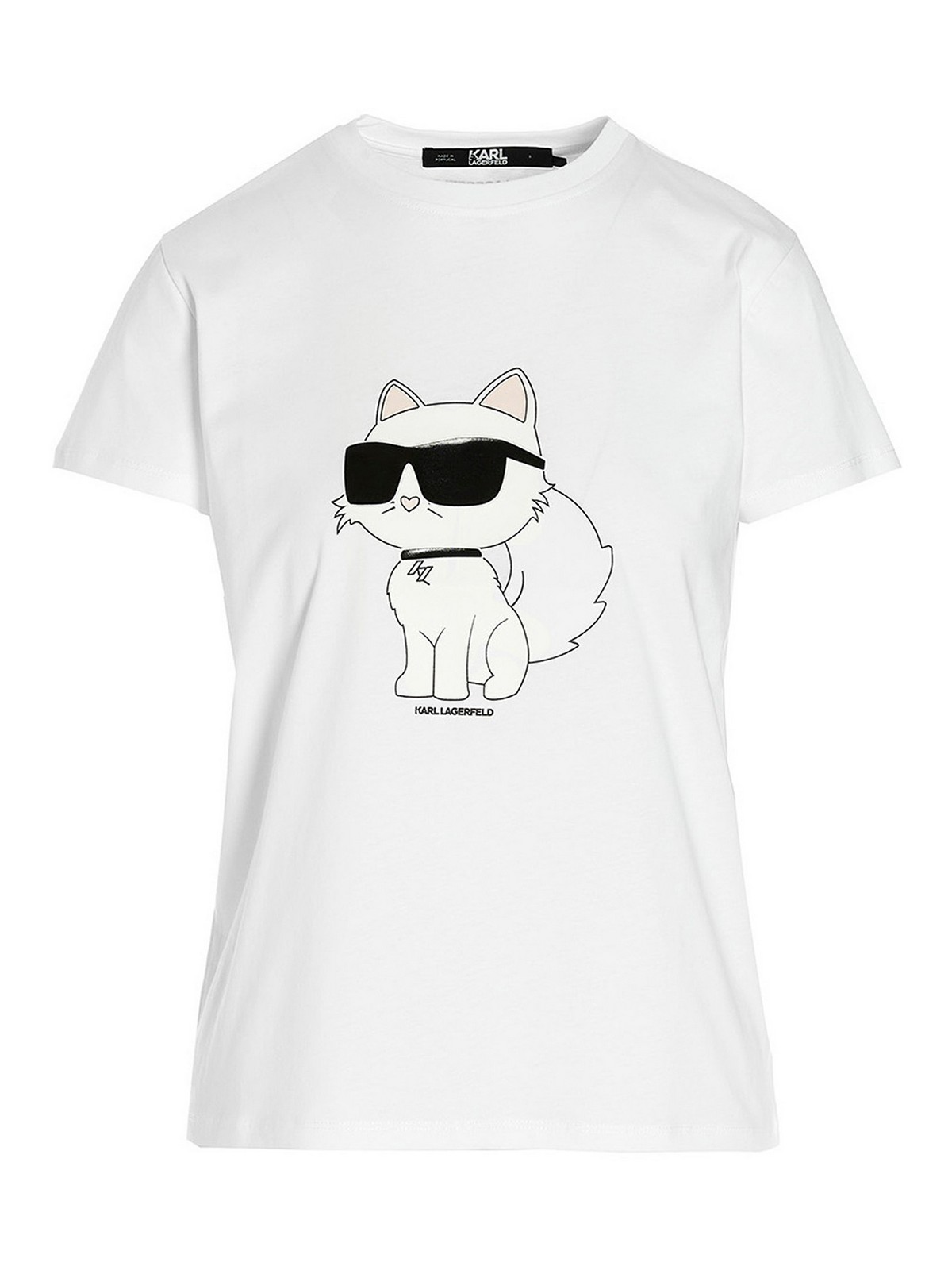 Karl Lagerfeld T-shirt Ikonik 2.0 Choupette With Front Print In White