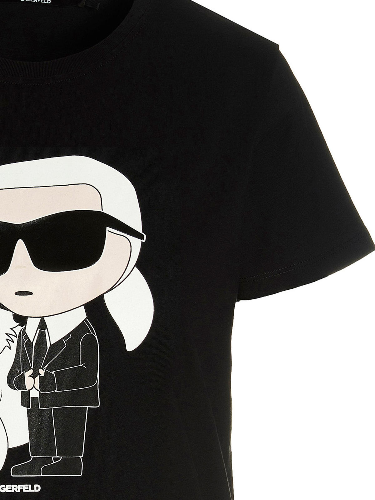 Shop Karl Lagerfeld T-shirt Ikonik 2.0 Choupette With Front Print In Black