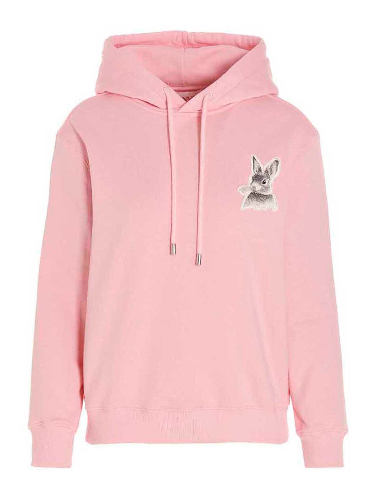 Lanvin Print Embroidery Hoodie In Pink