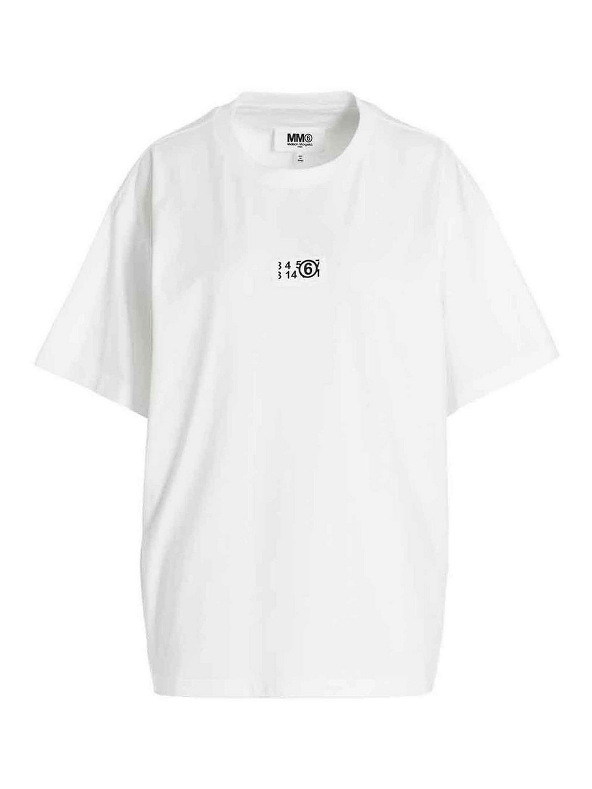 美品★MM⑥ Maison Margiela★同色ロゴ刺繍Tシャツ MM6 SUMMER SALE エムエムシックス メゾンマルジェラ Maison