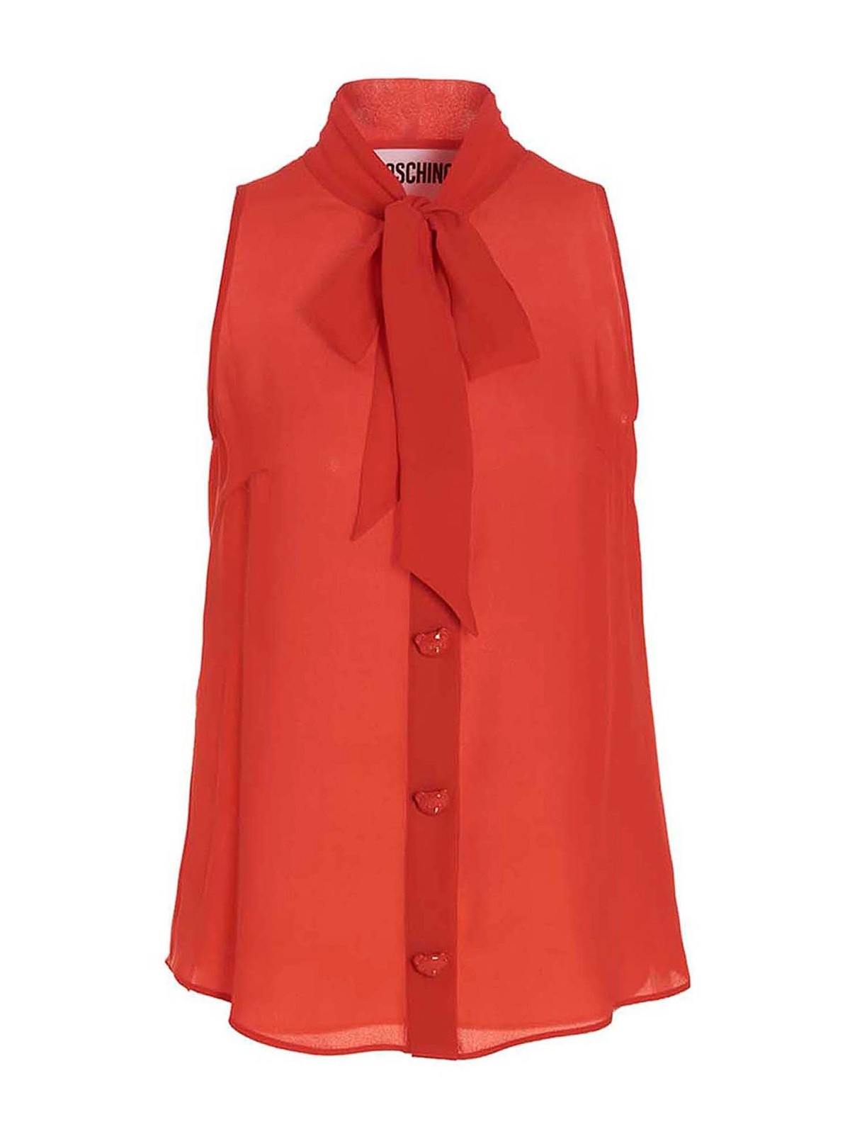 Shop Moschino Blouse With Sleeveless Style In Rojo