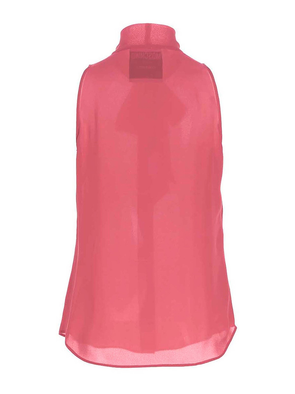 Shop Moschino Blouse With Sleeveless Style In Fucsia