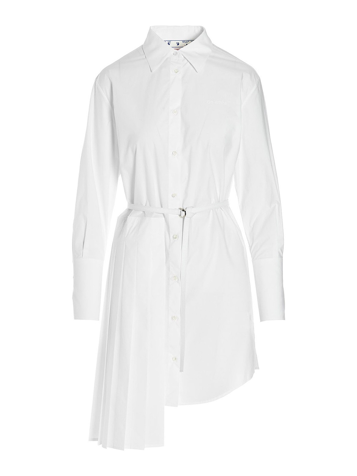 Shop Off-white Asymmetric Shirt Dress In White