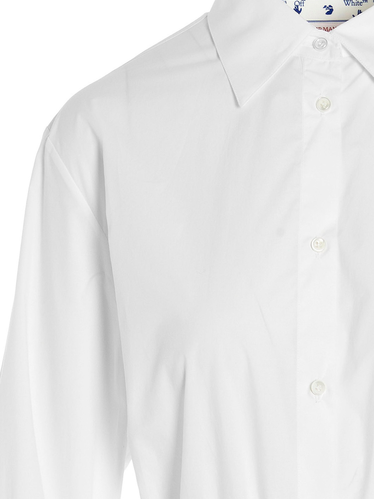 Shop Off-white Asymmetric Shirt Dress In White
