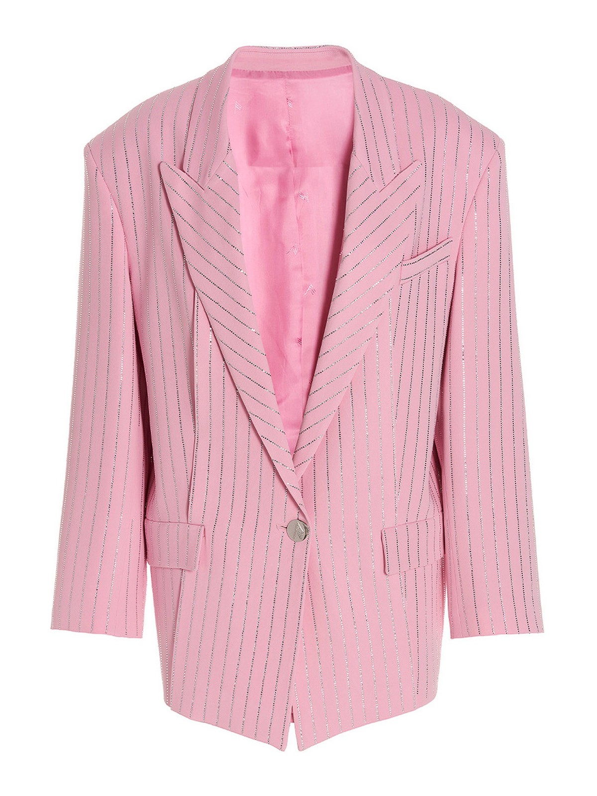 Shop Attico Blazer - Glen In Pink