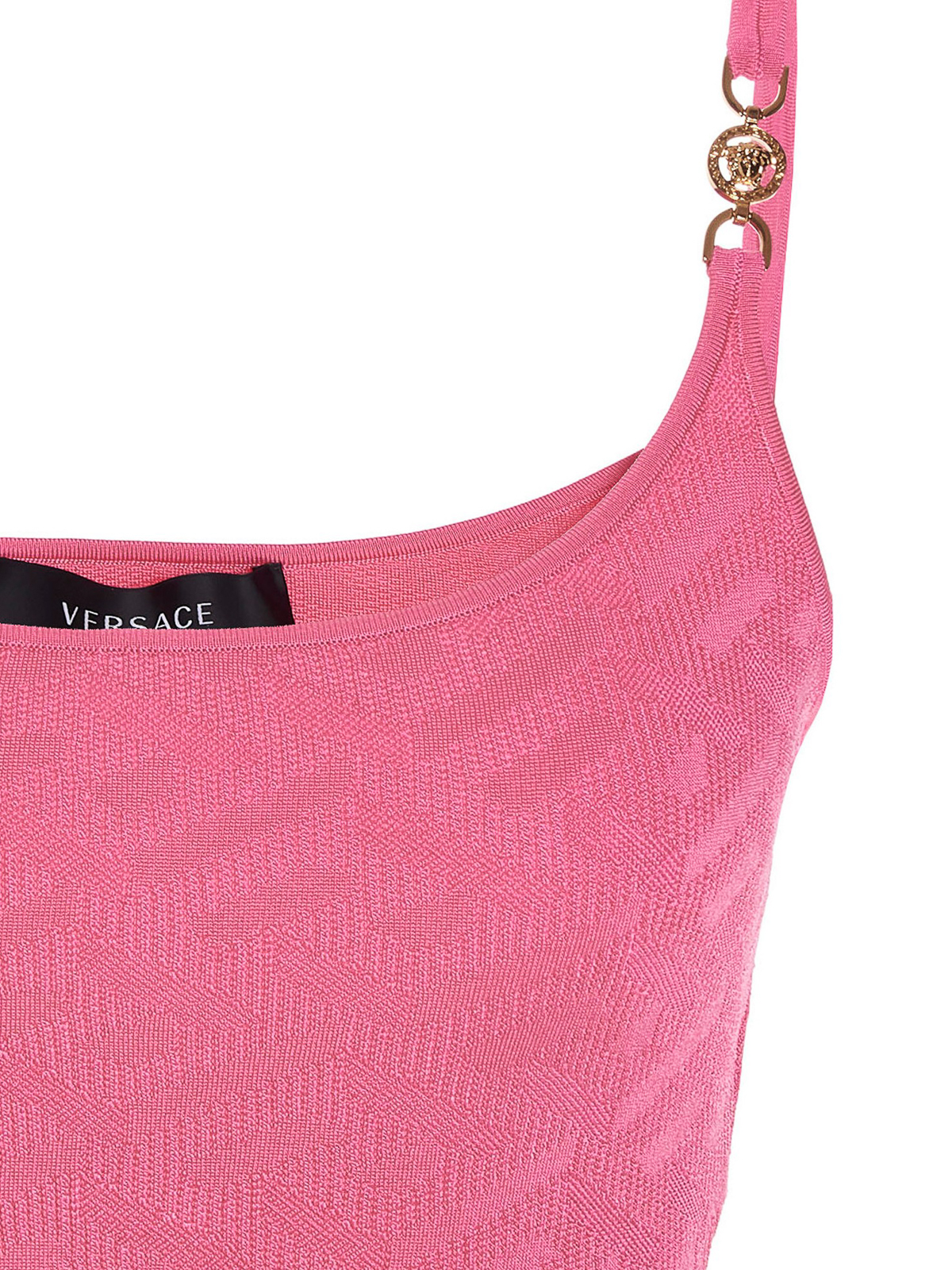 Shop Versace Top With Cropped Style In Pink