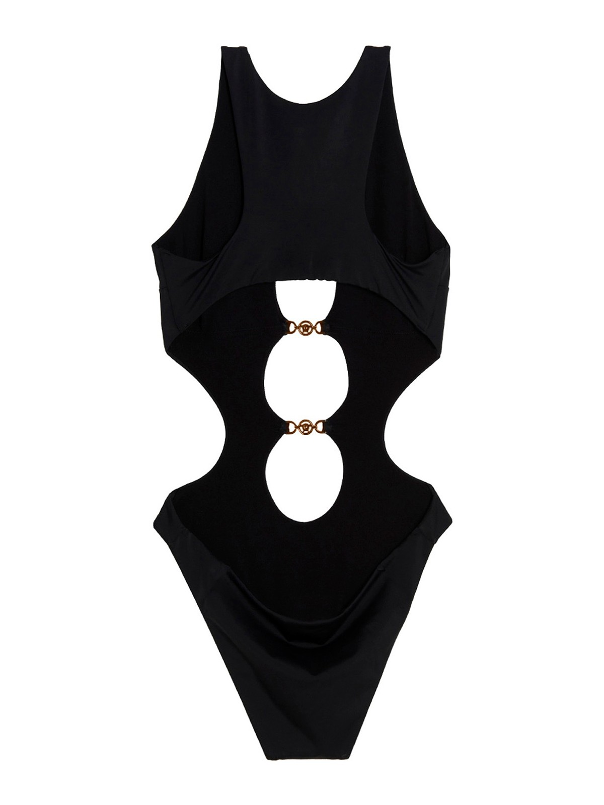 Shop Versace Greek Chain One-piece Swimsuits In Black