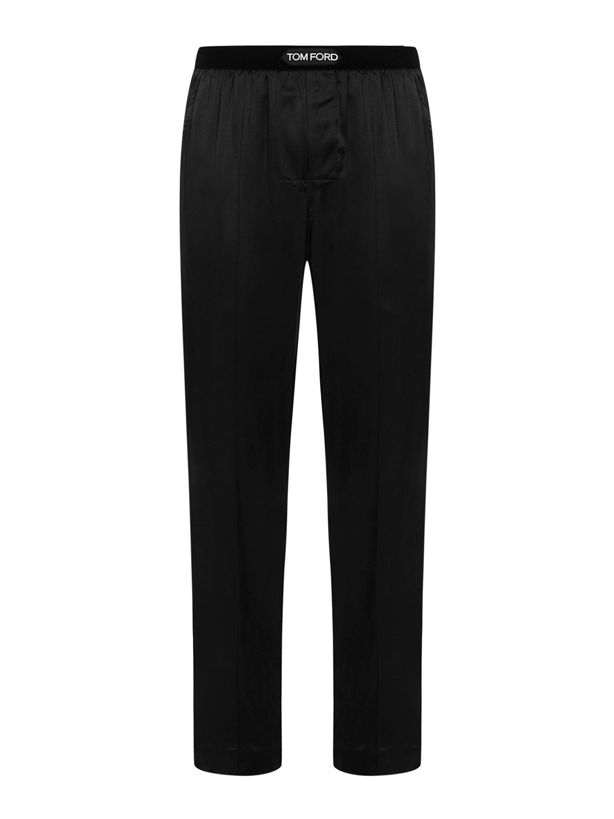 Shop Tom Ford Stretch Silk Trousers In Negro