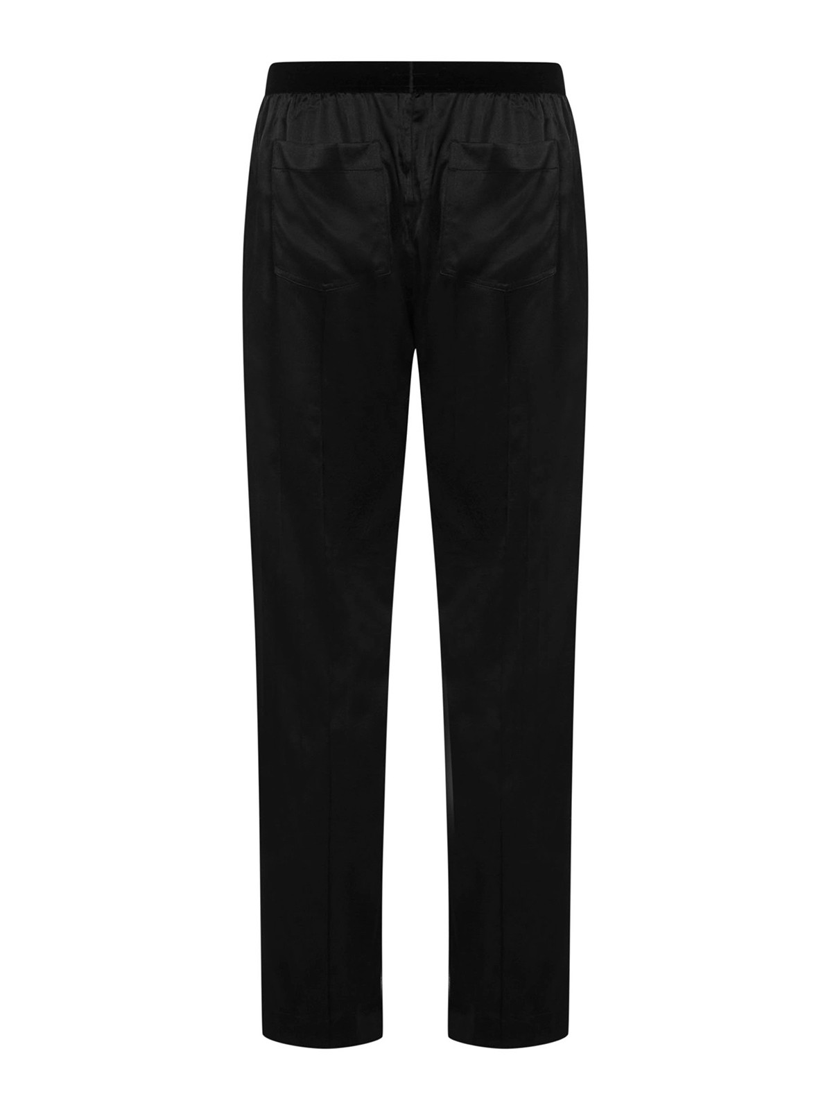 Shop Tom Ford Stretch Silk Trousers In Negro