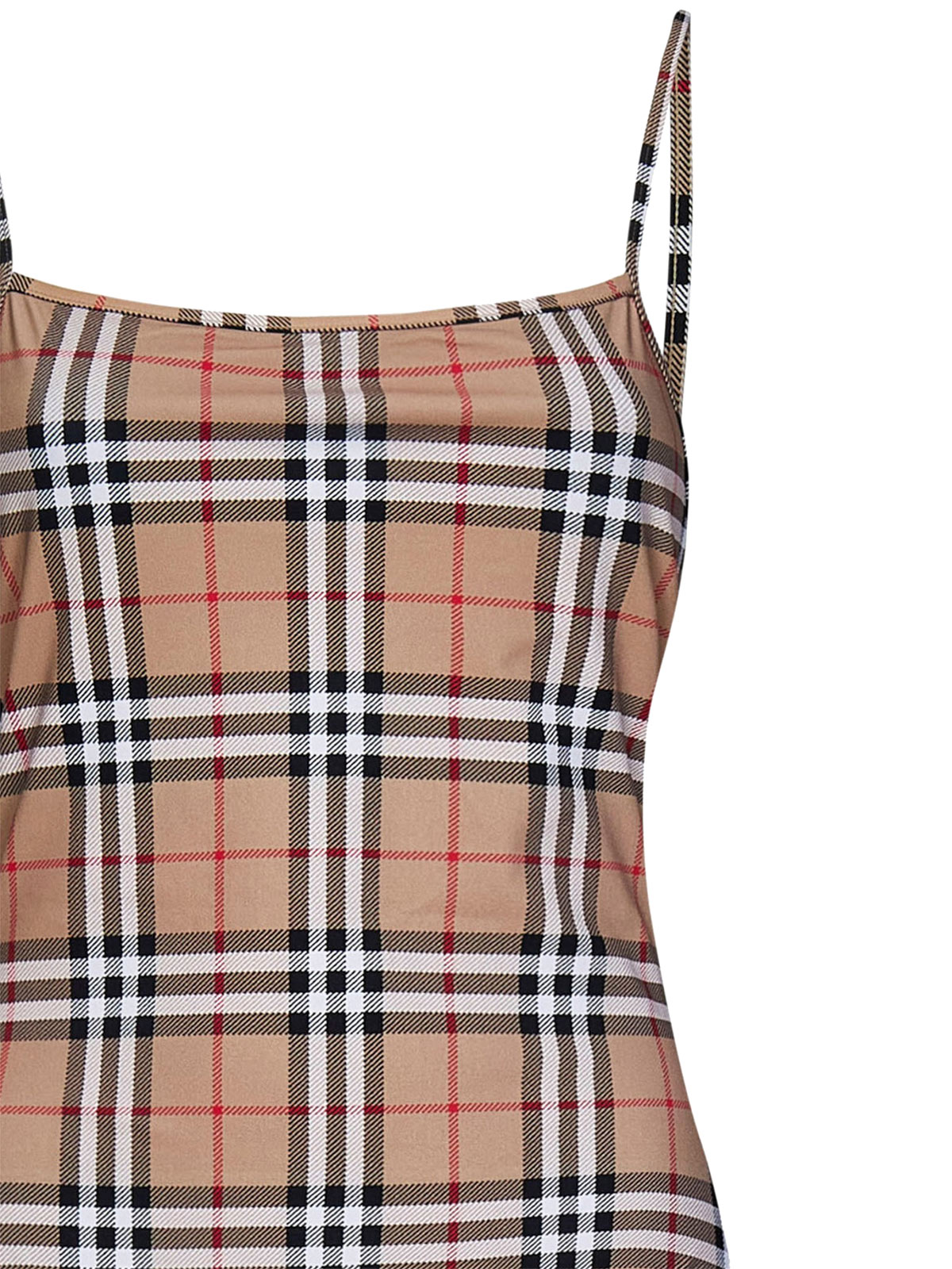 Shop Burberry Vintage Check Swimsuit In Beis