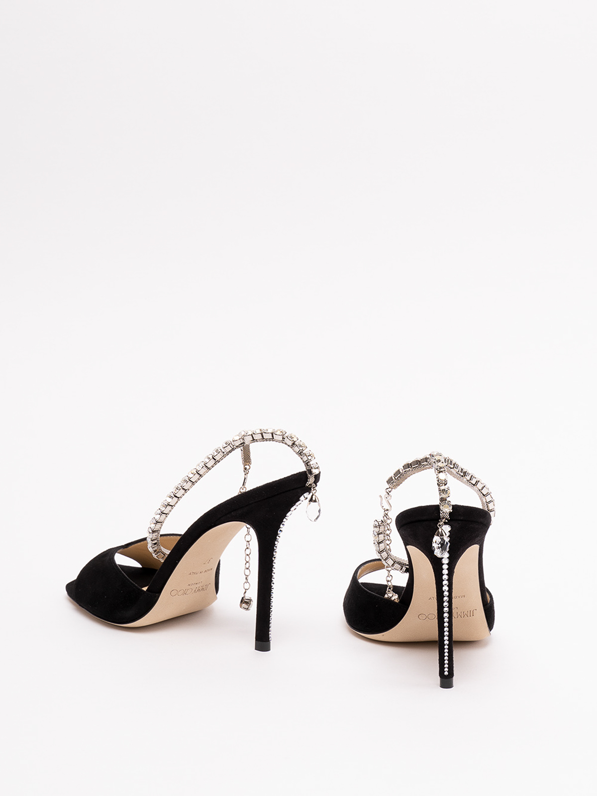 Jimmy Choo Saeda Embellished Patent-Leather Pumps in Black