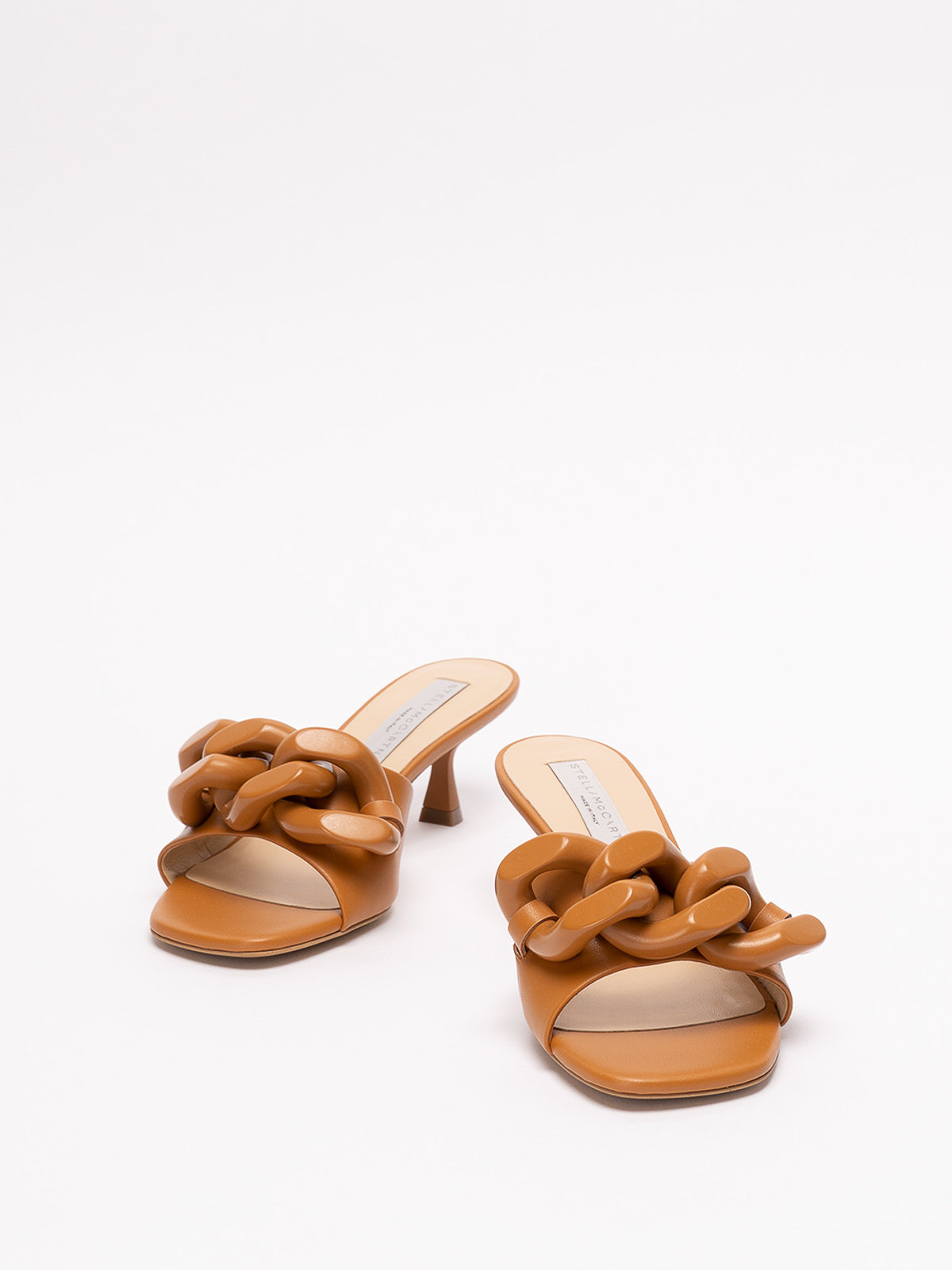 Shop Stella Mccartney Falabella 50 Heeled Sandals In Camel