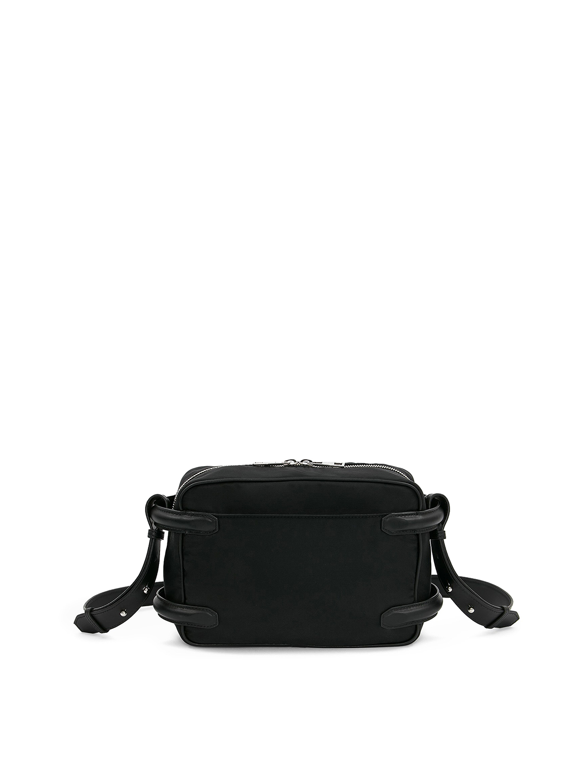 Shop Alexander Mcqueen Small Bag With Front Crossover In Black