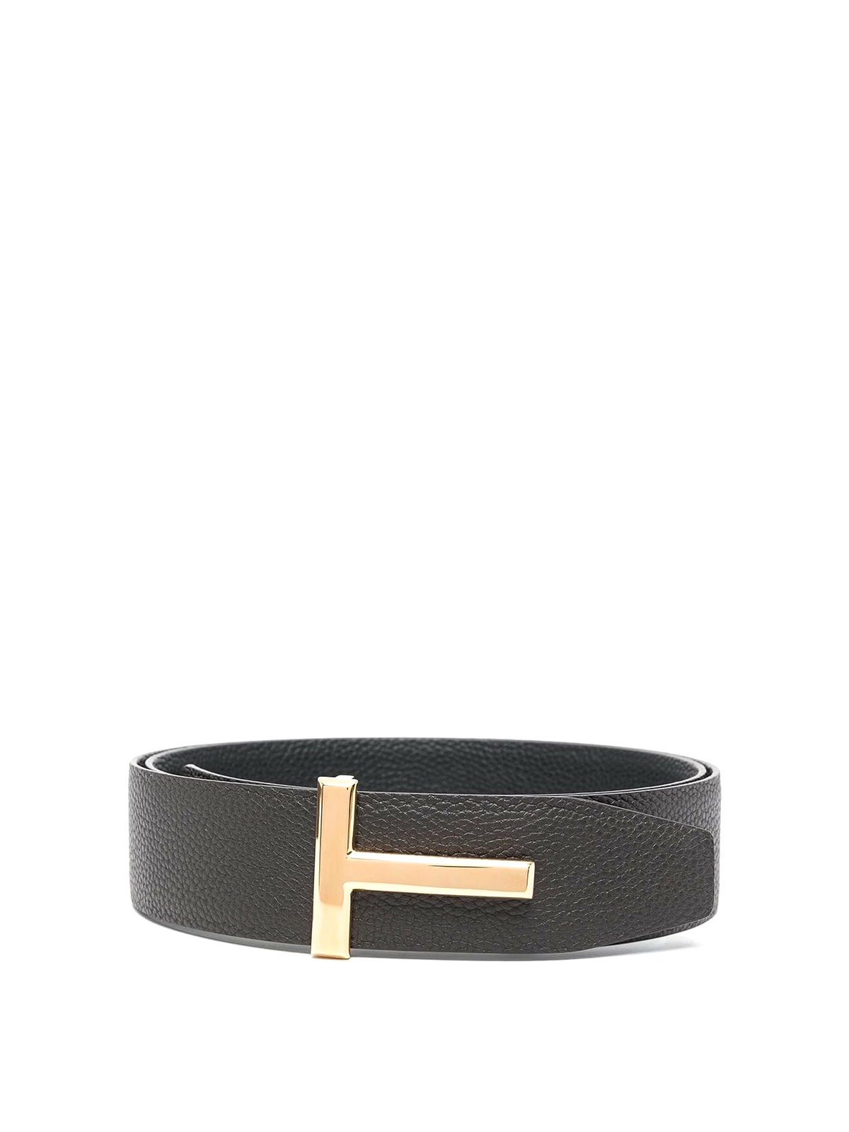 Tom Ford Leather Belt With Logo In Brown