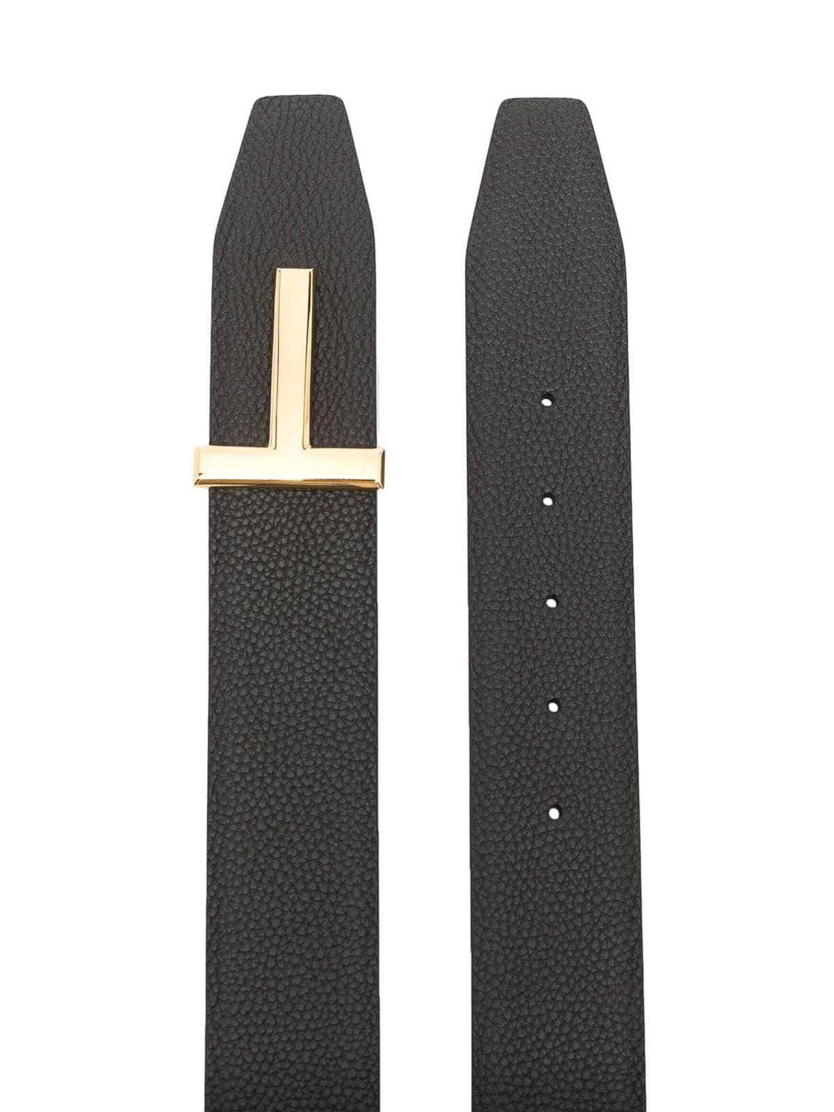 Shop Tom Ford Leather Belt With Logo In Brown