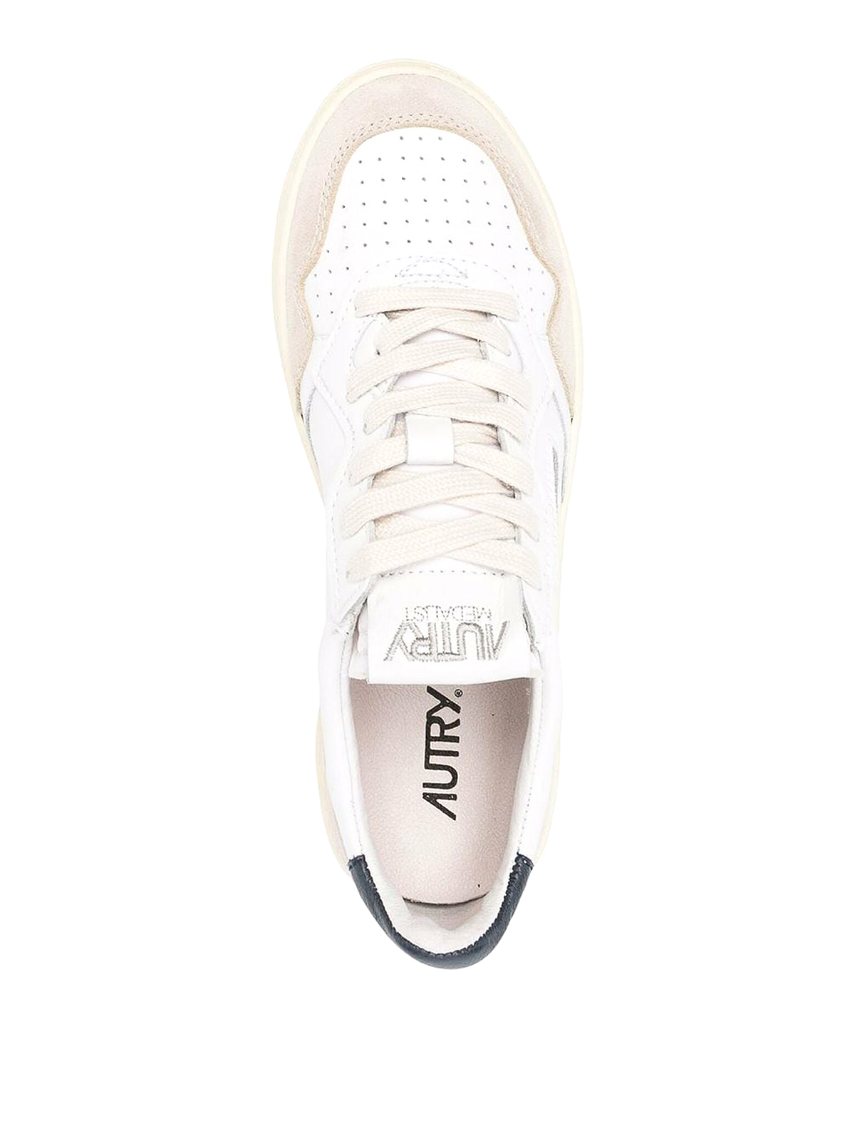 Shop Autry Medalist Leather Sneakers With Suede Details In White