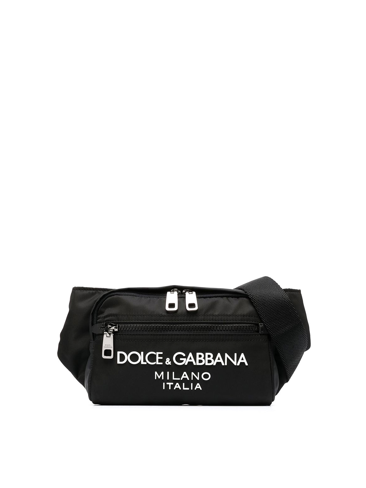 Dolce & Gabbana Fabbric Logo Belt Bag In Negro