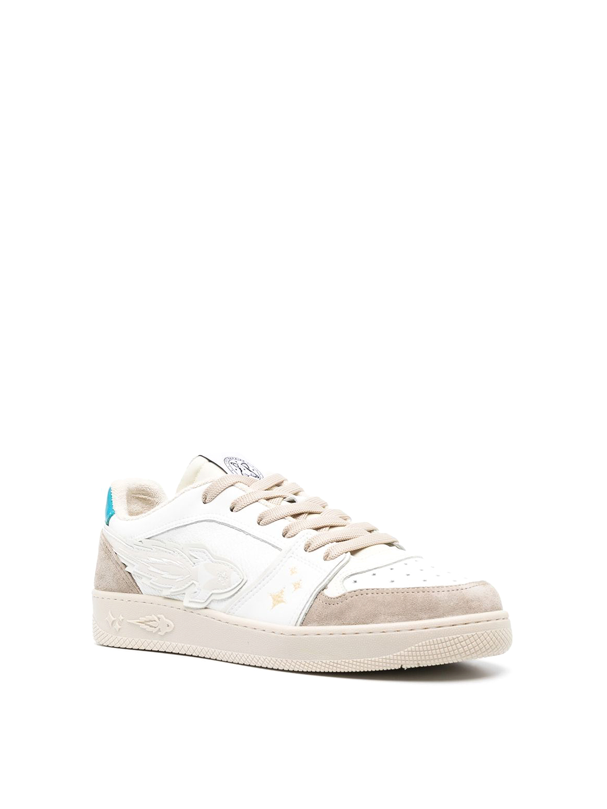 Shop Enterprise Japan Logo Patch Sneakers With Details In White
