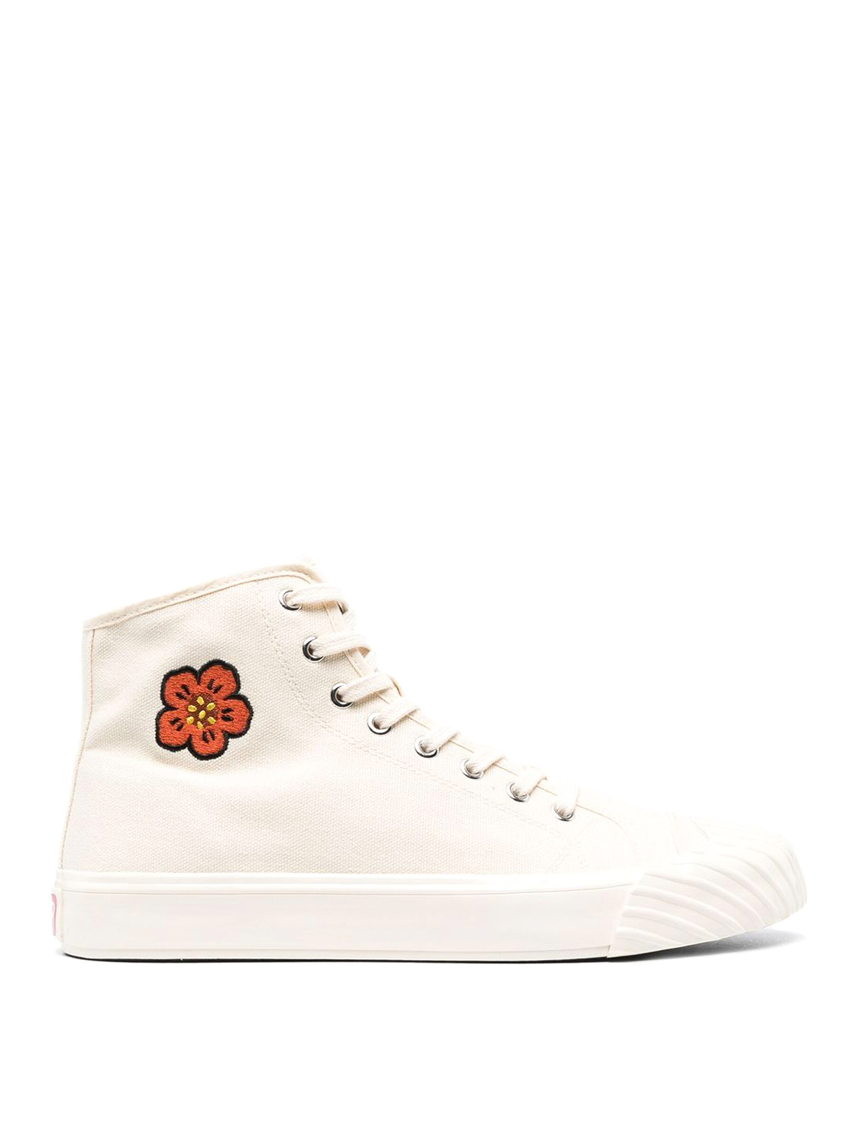 Kenzo Fabbric Sneakers With Logo And Side Zip In White