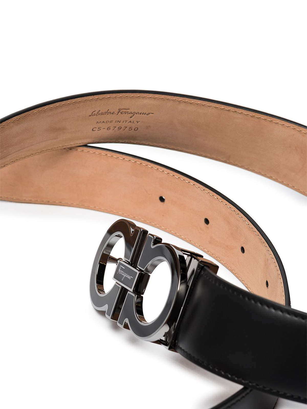 Salvatore Ferragamo Logo Leather Belt on SALE