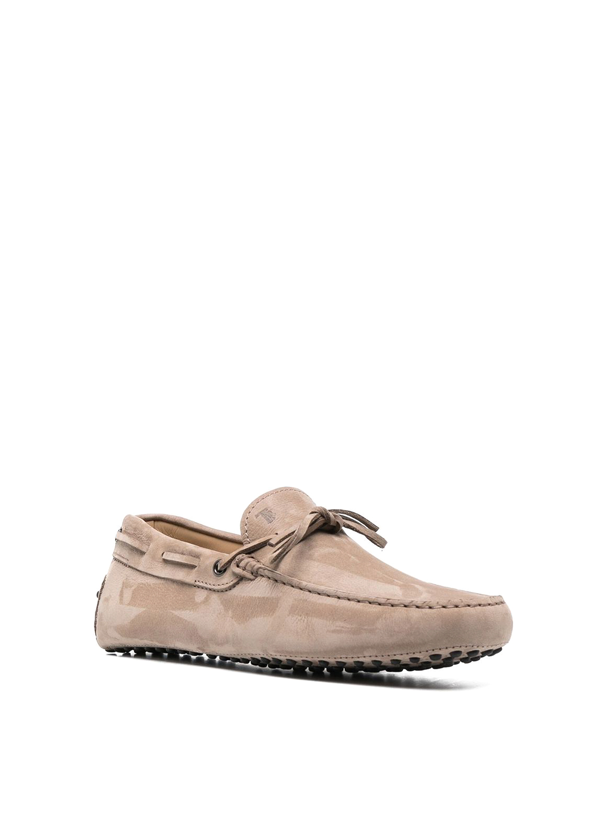 Shop Tod's Gommino Driving Leather Slippers In Beis