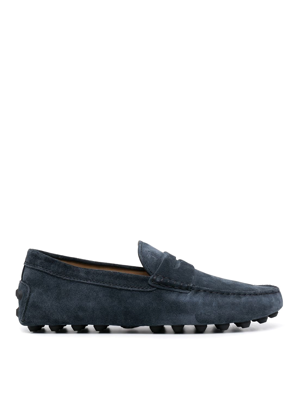 Tod's Leather Slippers With Pebbles Sole In Azul