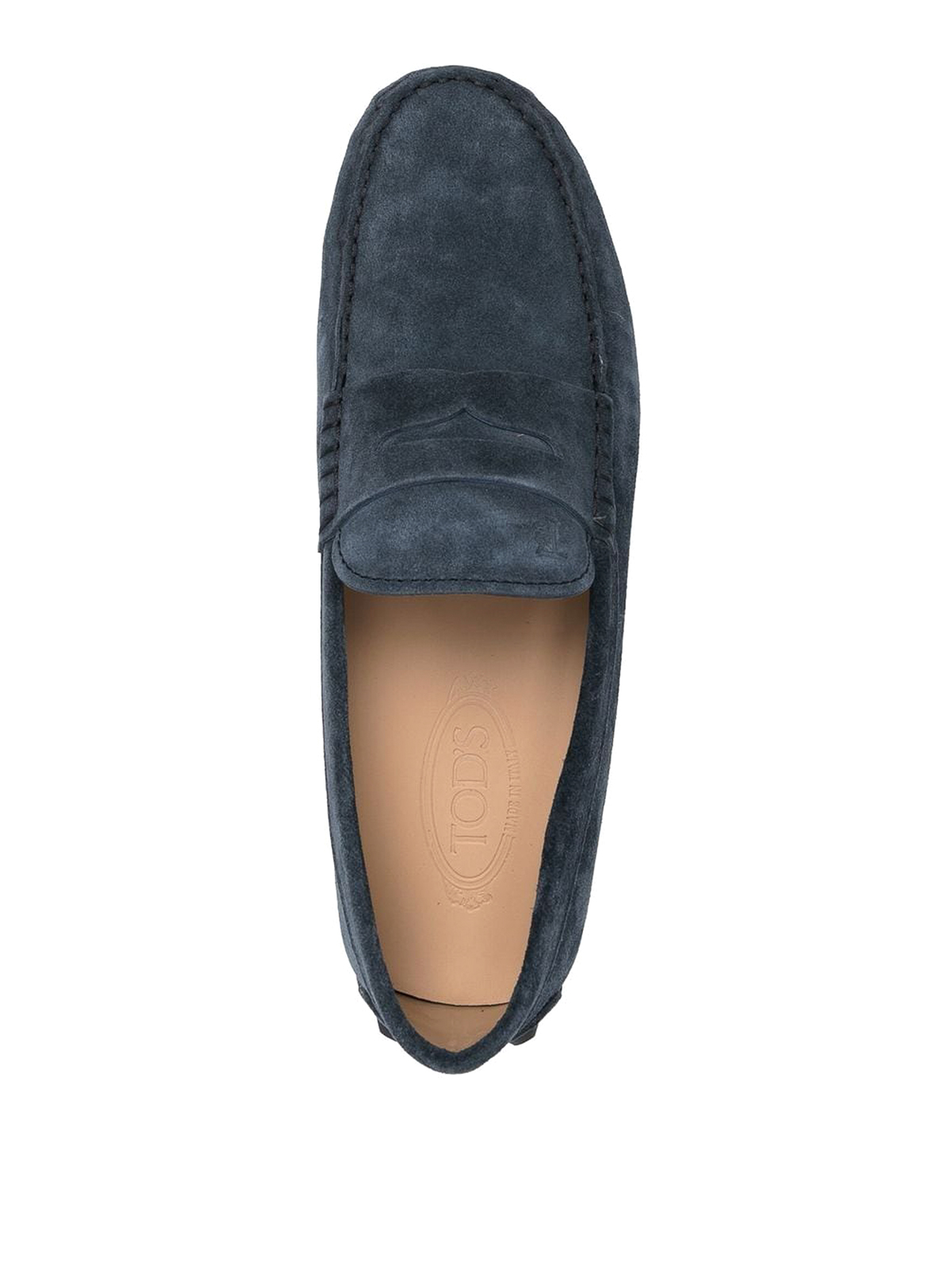 Shop Tod's Leather Slippers With Pebbles Sole In Azul