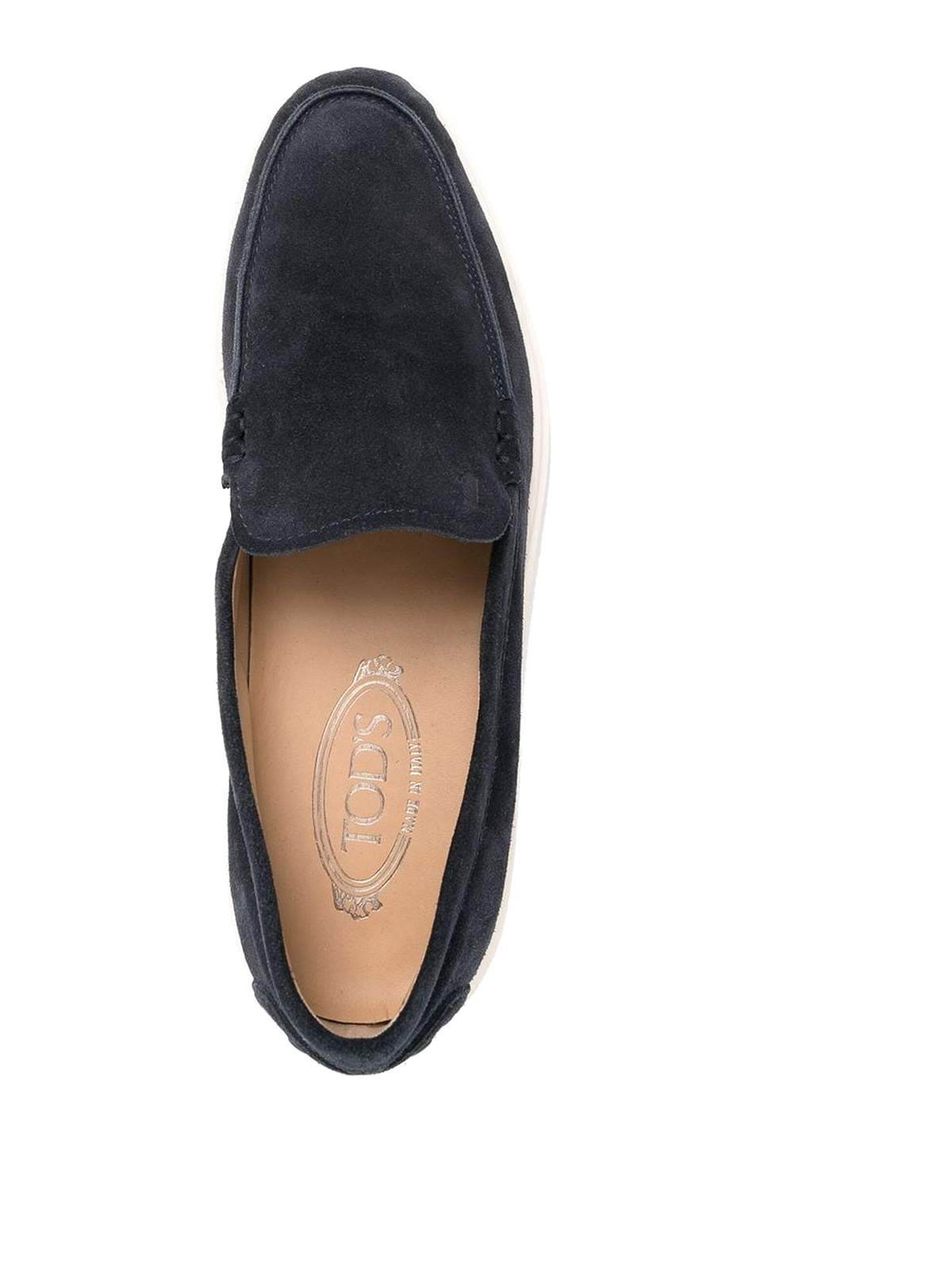Shop Tod's Leather Slippers With Rubber Sole In Blue