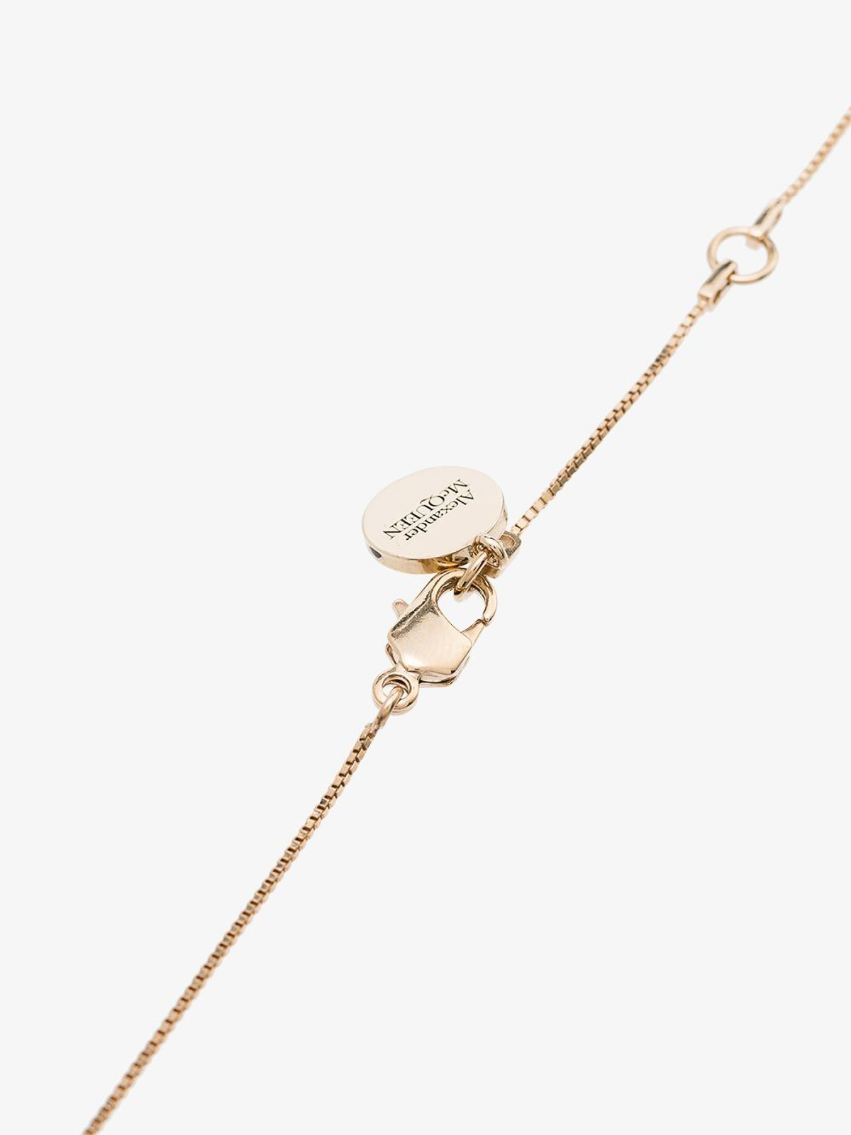 Alexander Mcqueen Skull charm necklace in gold brass