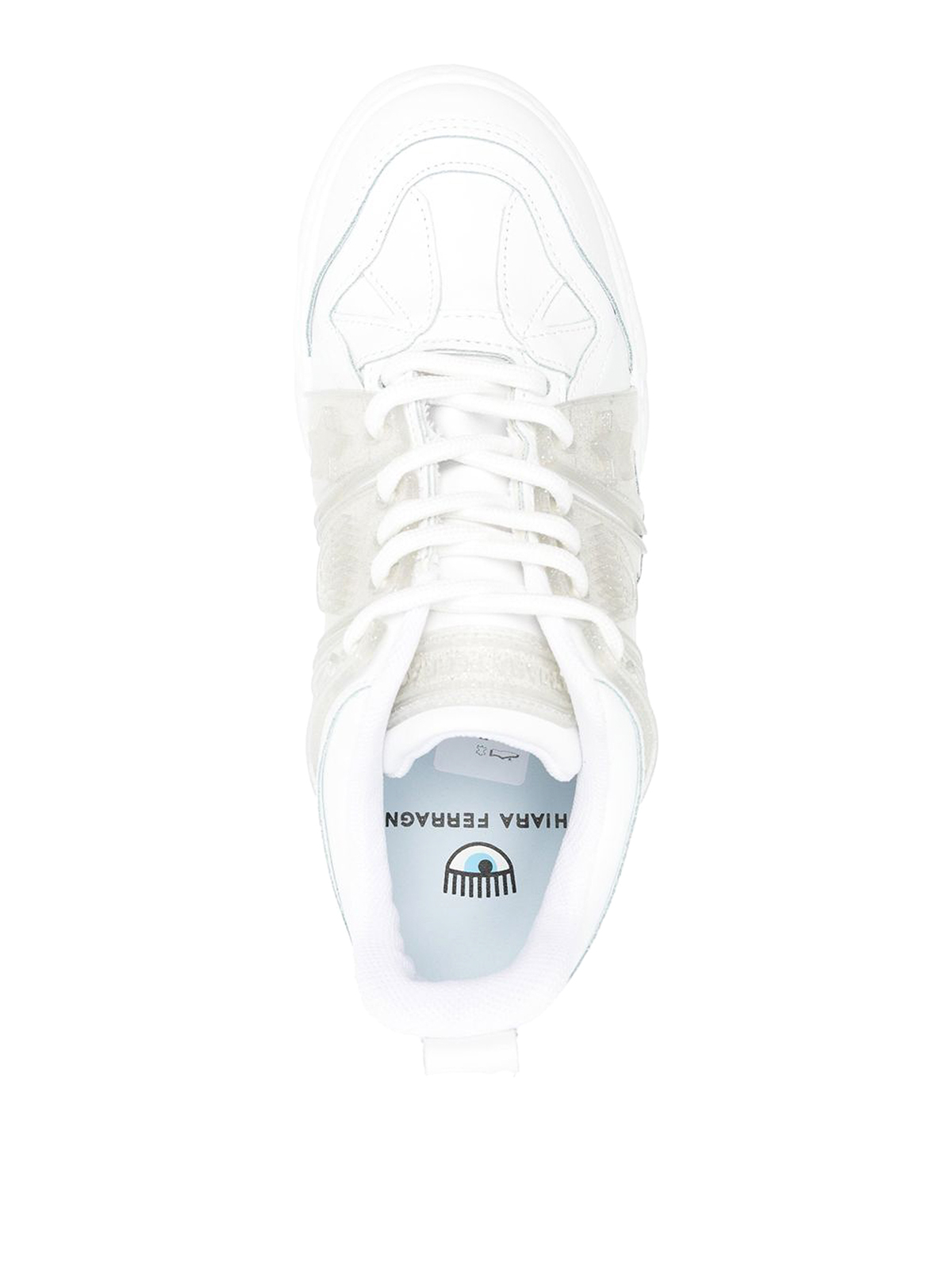 Shop Chiara Ferragni Logo Patched Sneakers With Chucky Rubber Sole In White