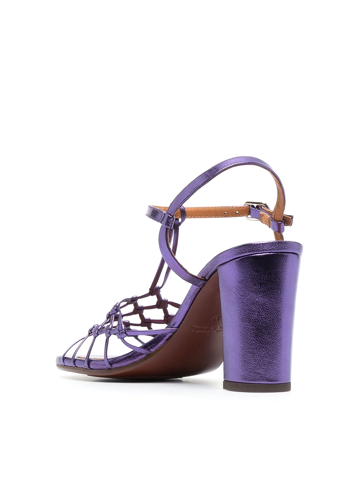 Shop Chie Mihara Cut-out Detailed Sandals In Mettalic Effect In Purple