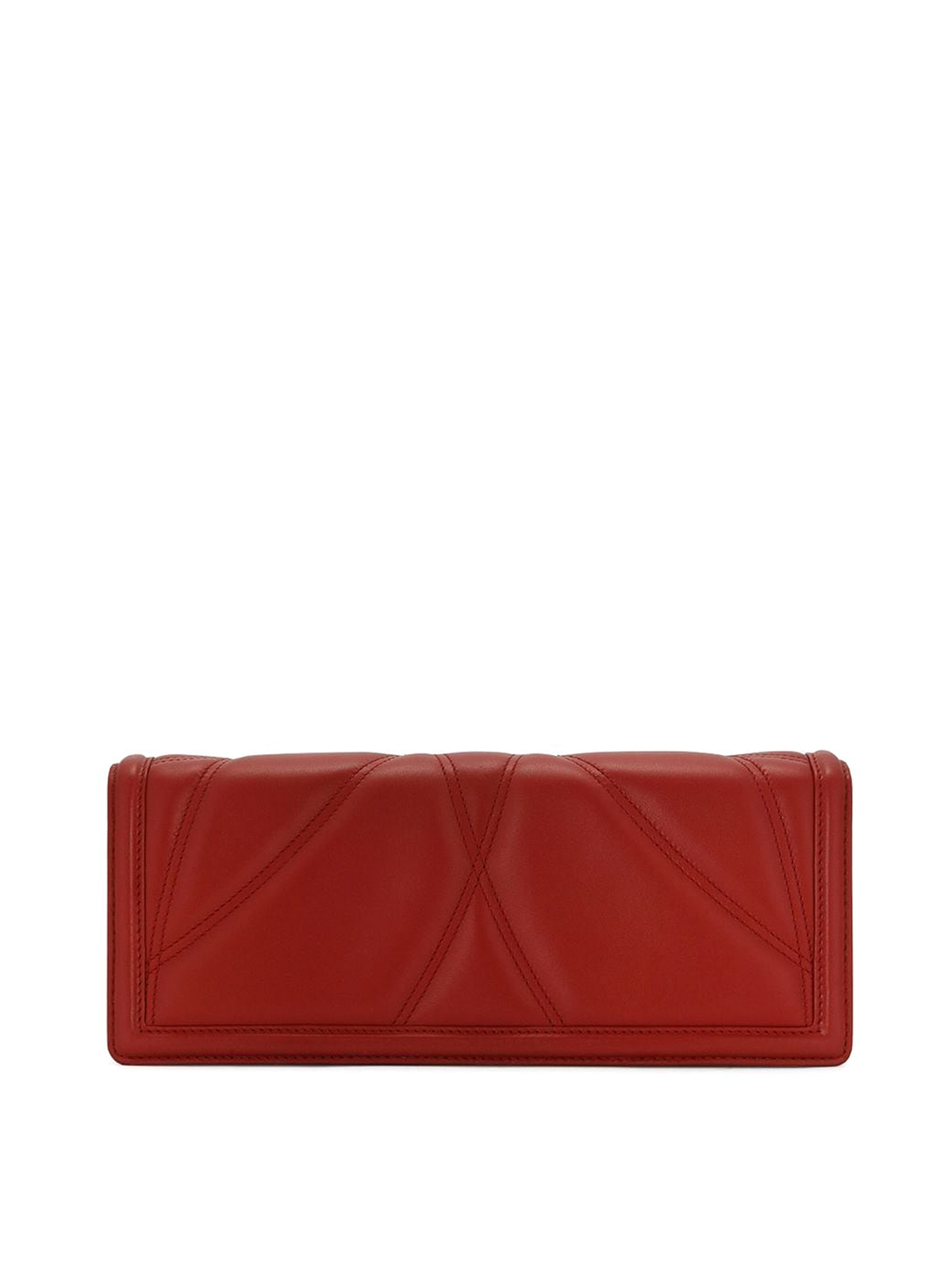 Shop Dolce & Gabbana Leather Clutch With Internal Zip In Red