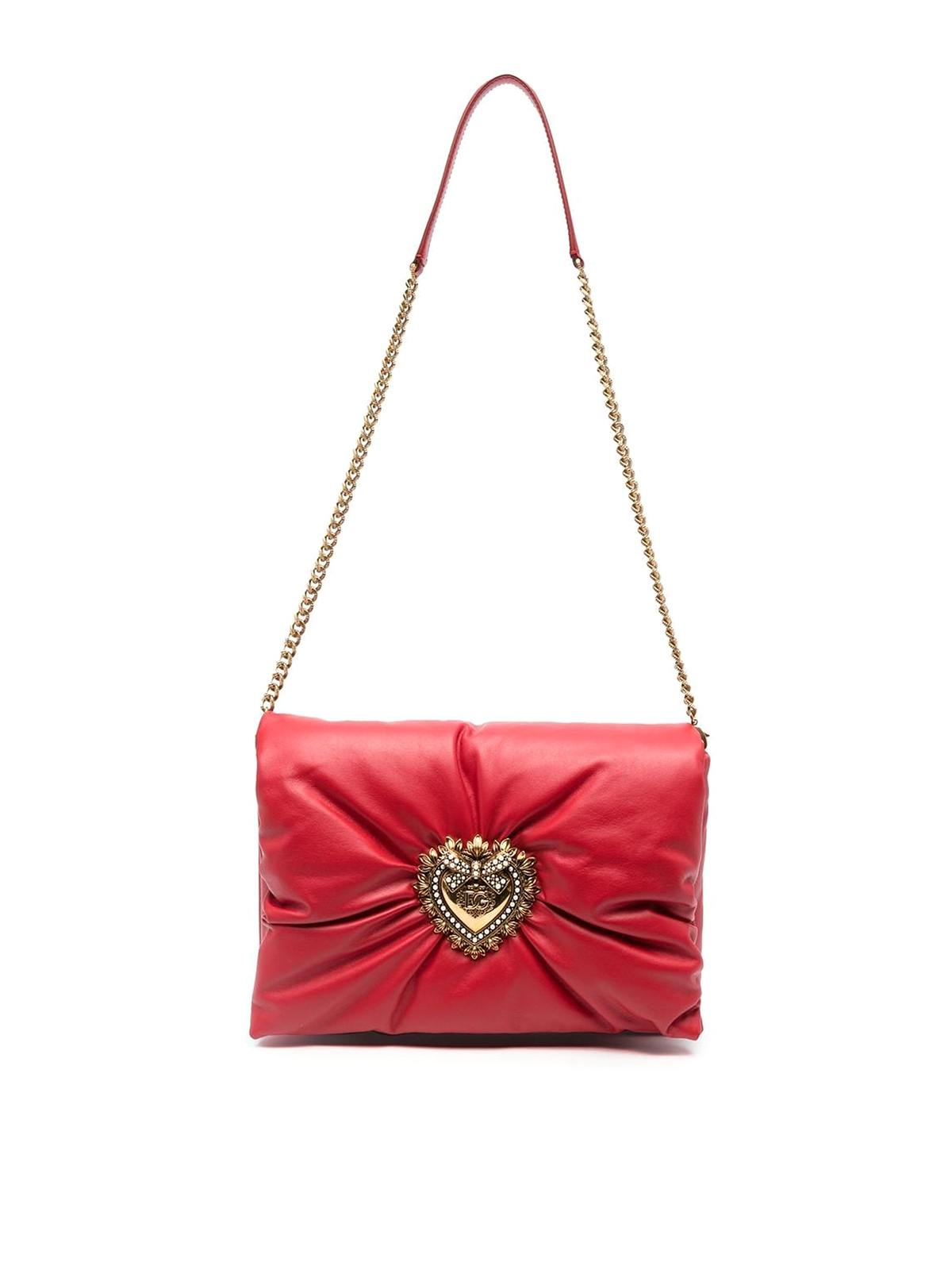 Dolce & Gabbana Dolce Gabbana Devotion Quilted Clutch Bag In Red