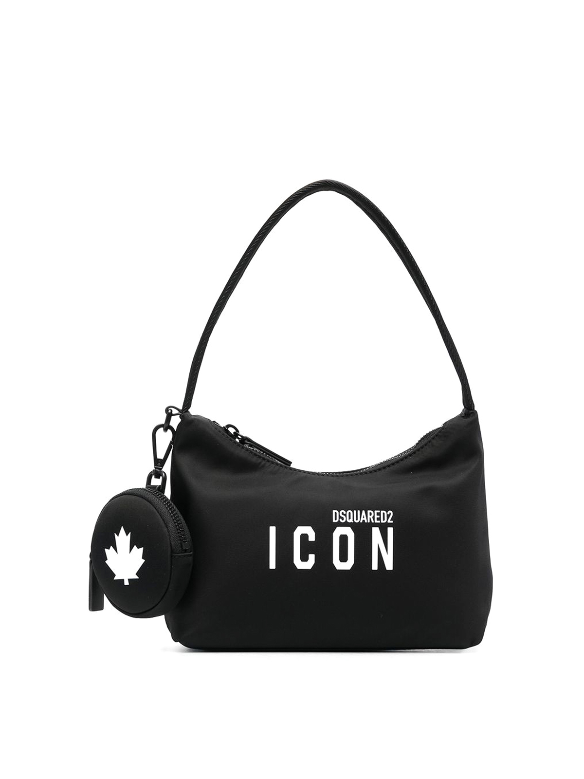 Dsquared2 Fabbric Bag With Logo And Coin Purse In Negro