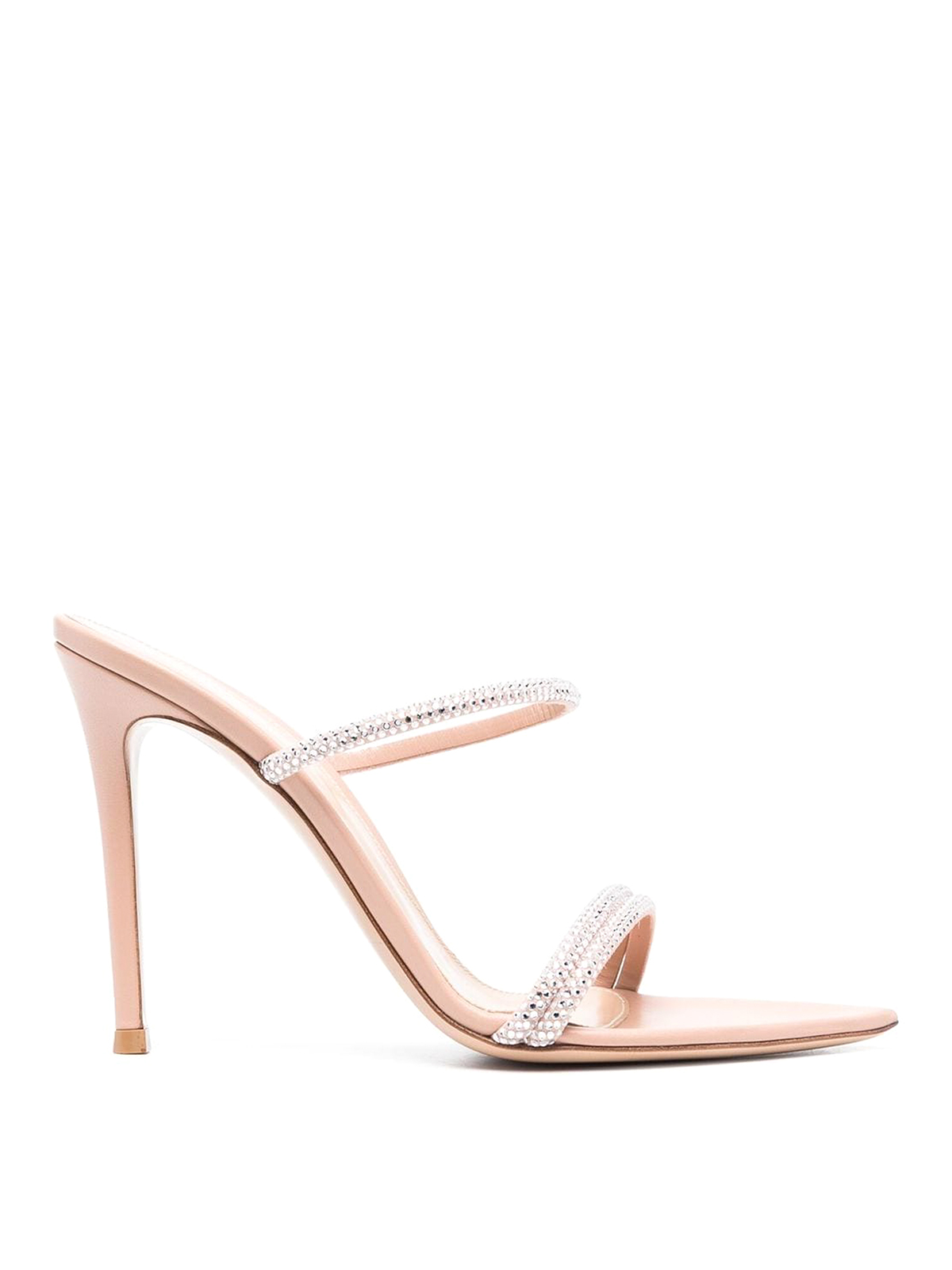 Gianvito Rossi Heeled Sandals Embellished With Rhinestone In Rosado