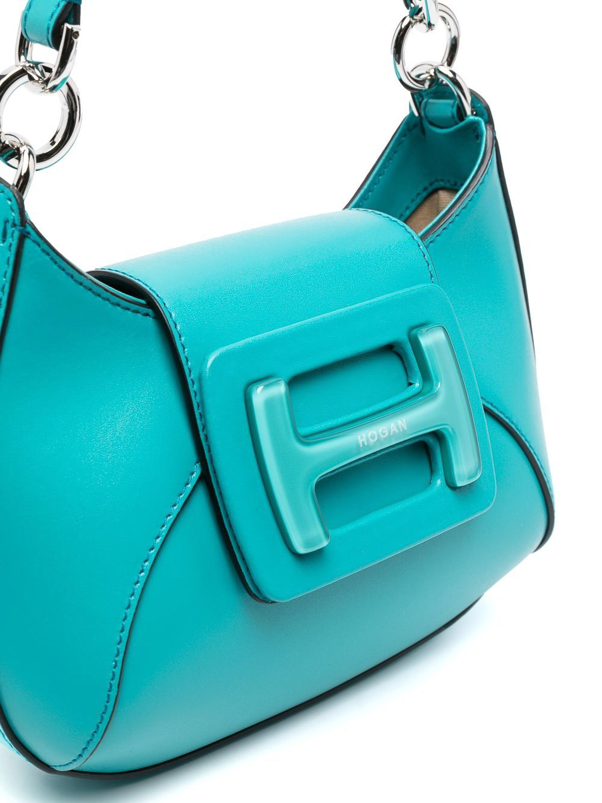 Shop Hogan Bolsa De Hombro - H-bag Curved In Light Blue