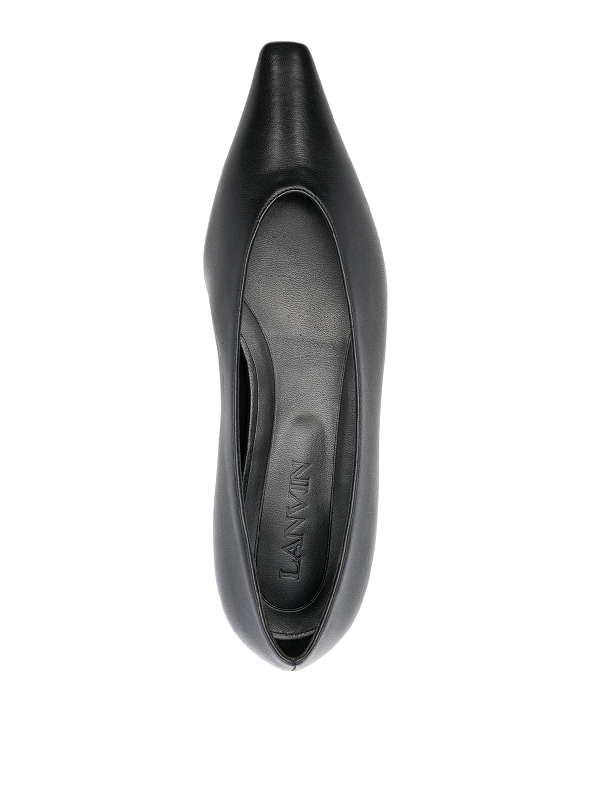 Shop Lanvin Swing Flats With Pointed Toe In Black