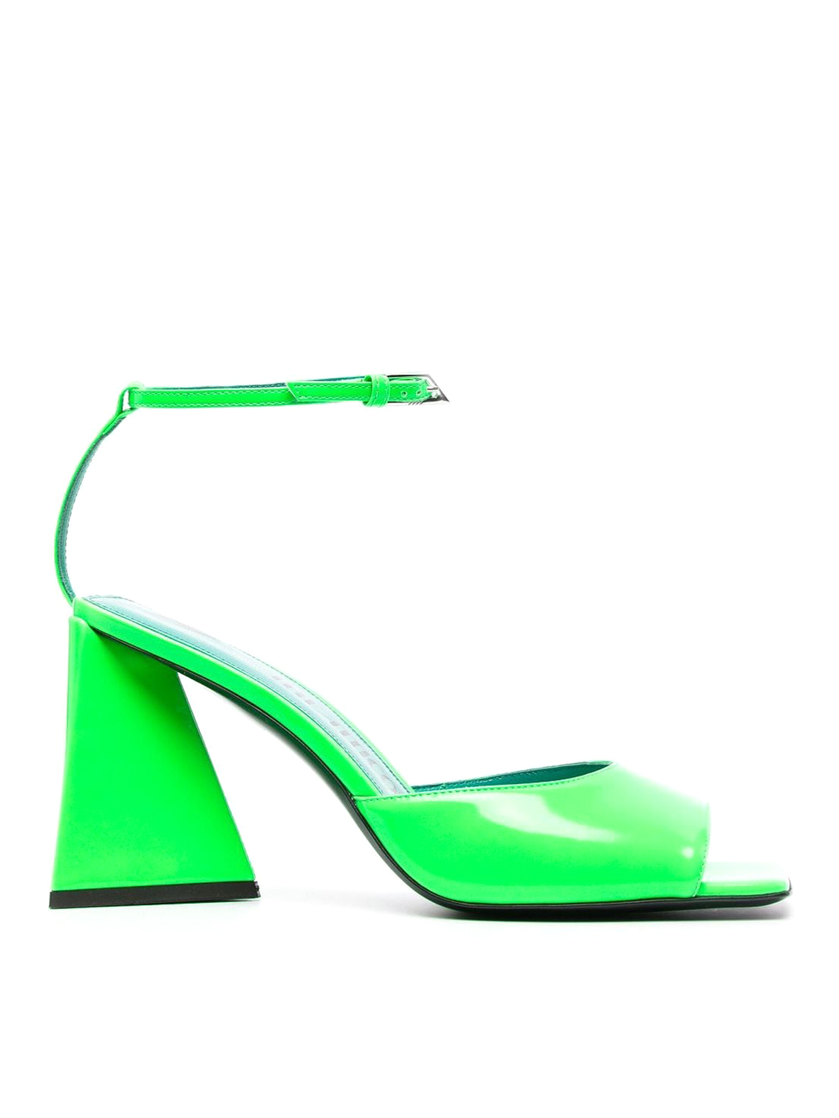 Shop Attico Piper Sandals With Sculpted Heel In Green
