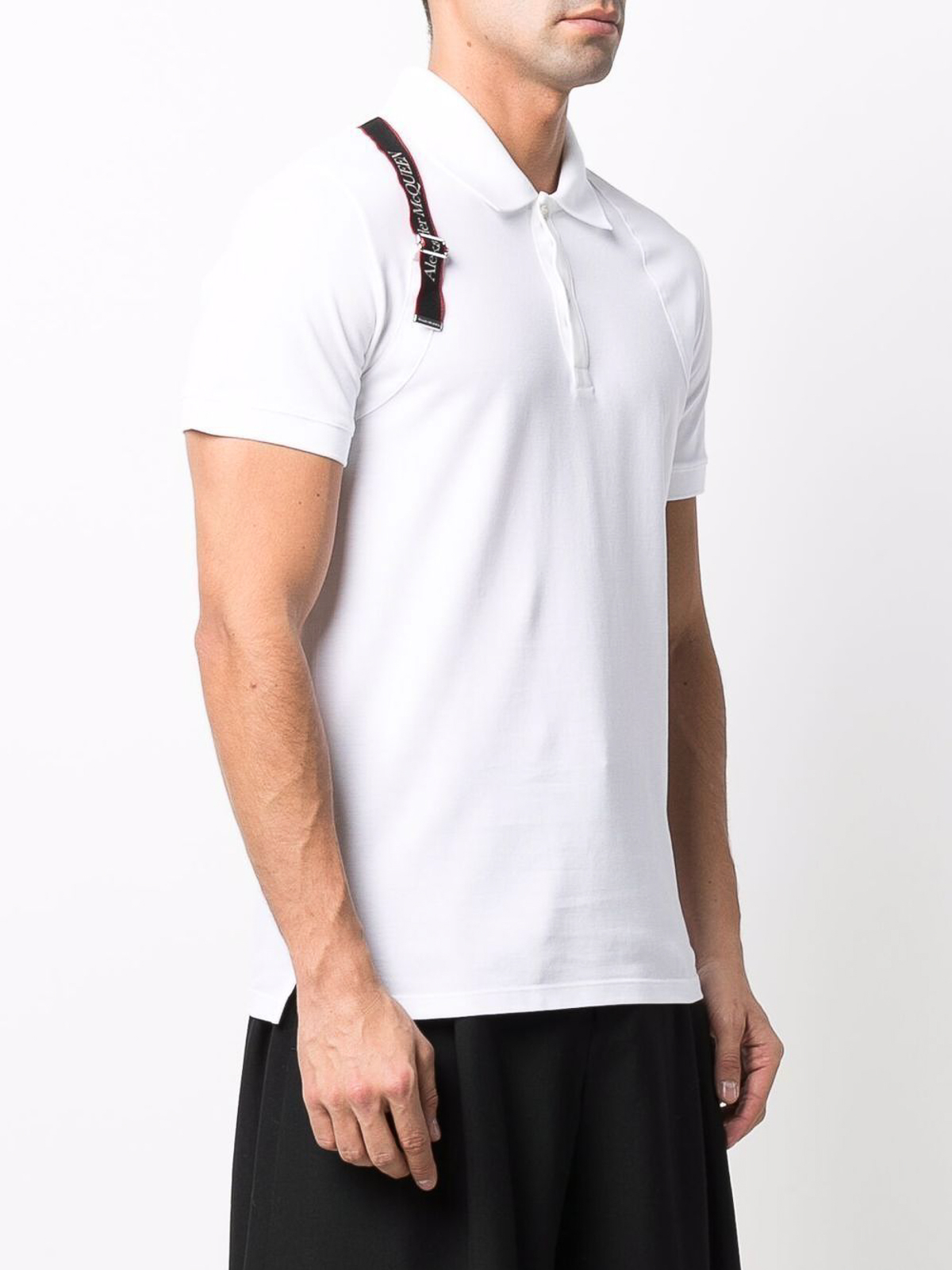 Shop Alexander Mcqueen Shoulder Strap T-shirt In White