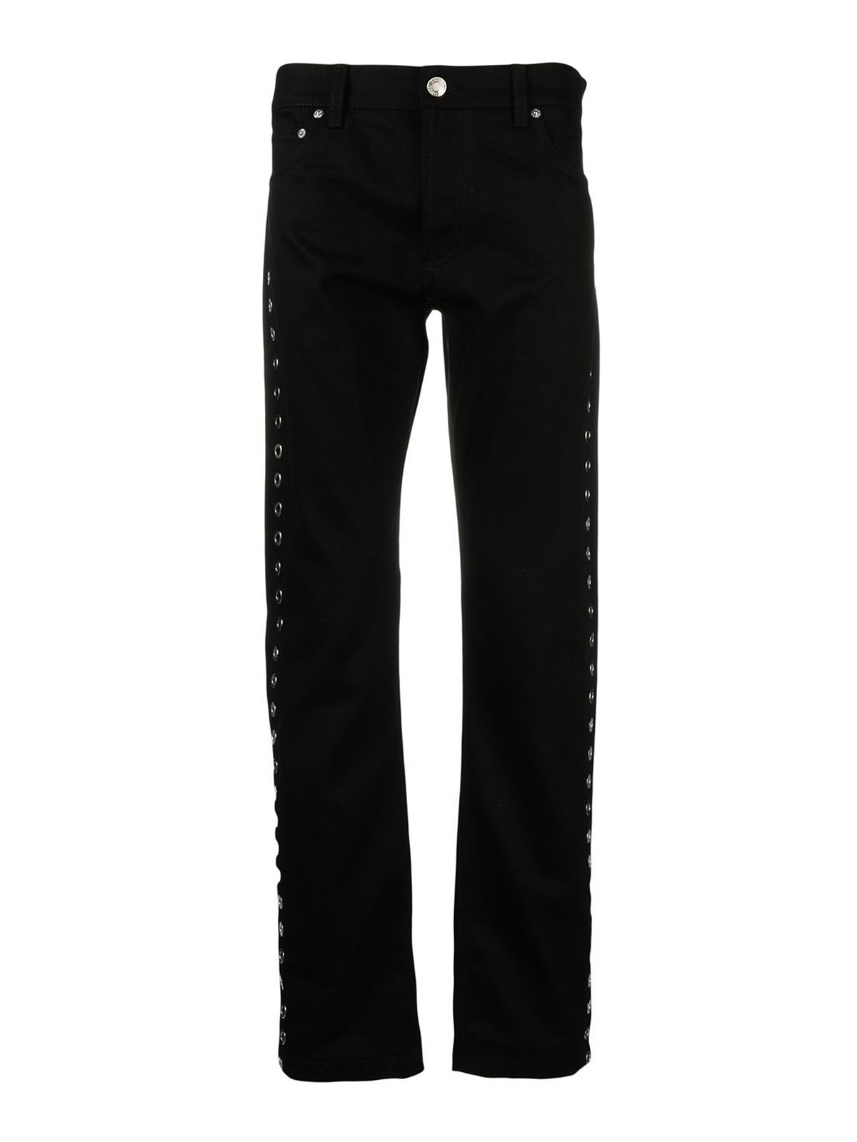 Shop Alexander Mcqueen Jeans With Metal-eyelets In Black