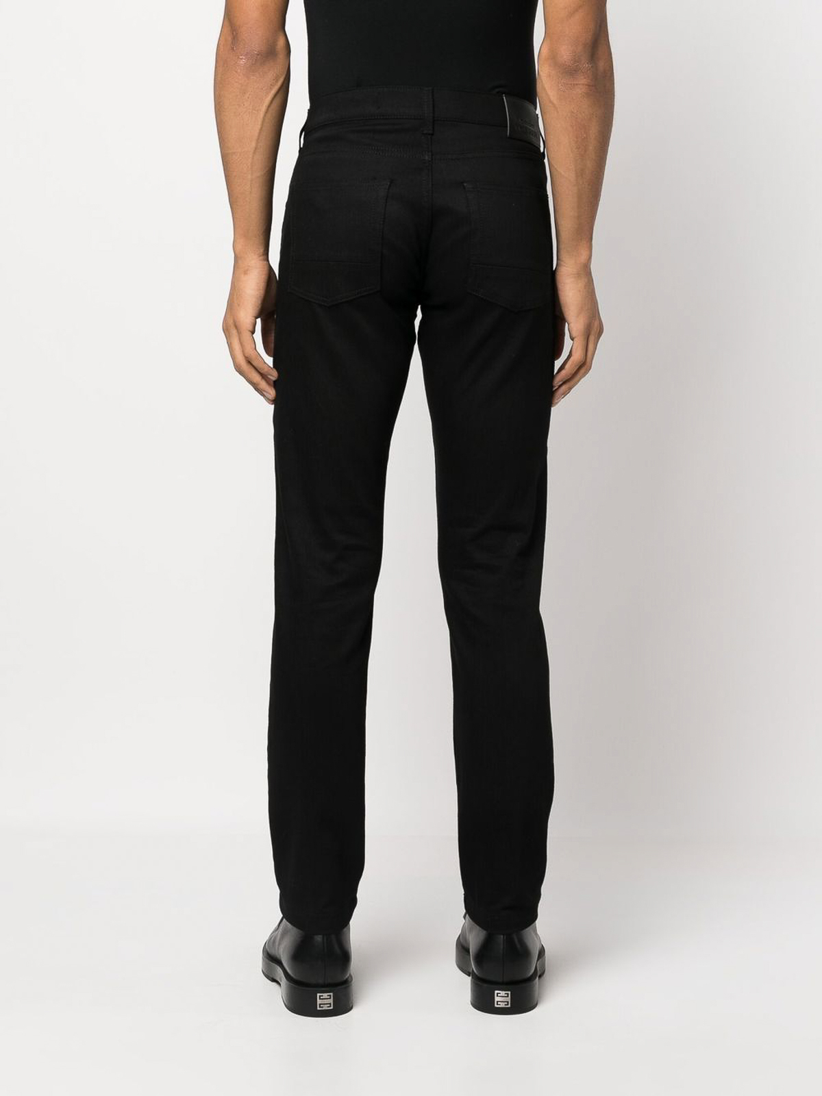Shop Alexander Mcqueen Stretched Denim Jeans In Negro