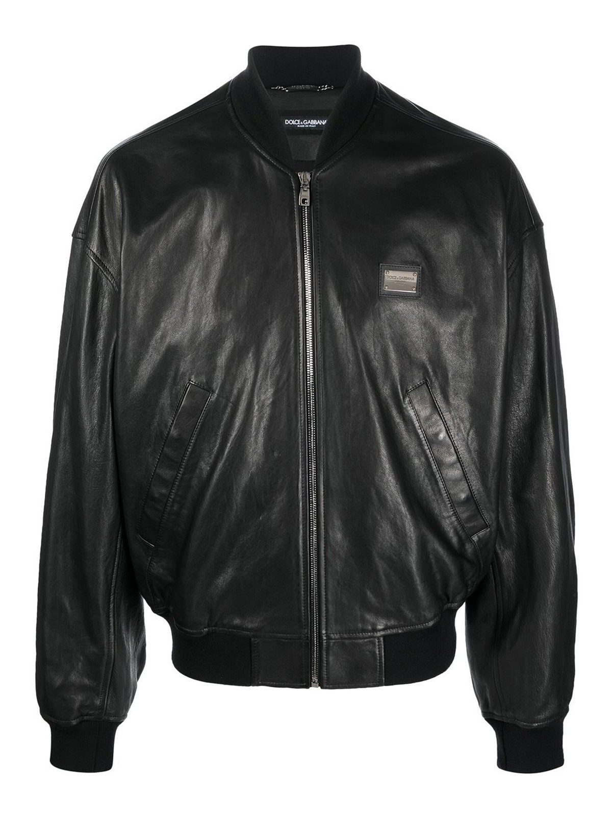 Dolce & Gabbana Leather bomber jacket - Black | G9ZM1LHULQ4N0000