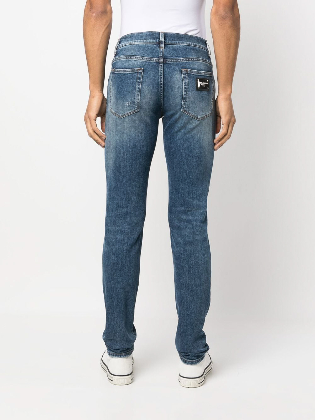 Shop Dolce & Gabbana Straight Leg Jeans In Light Wash