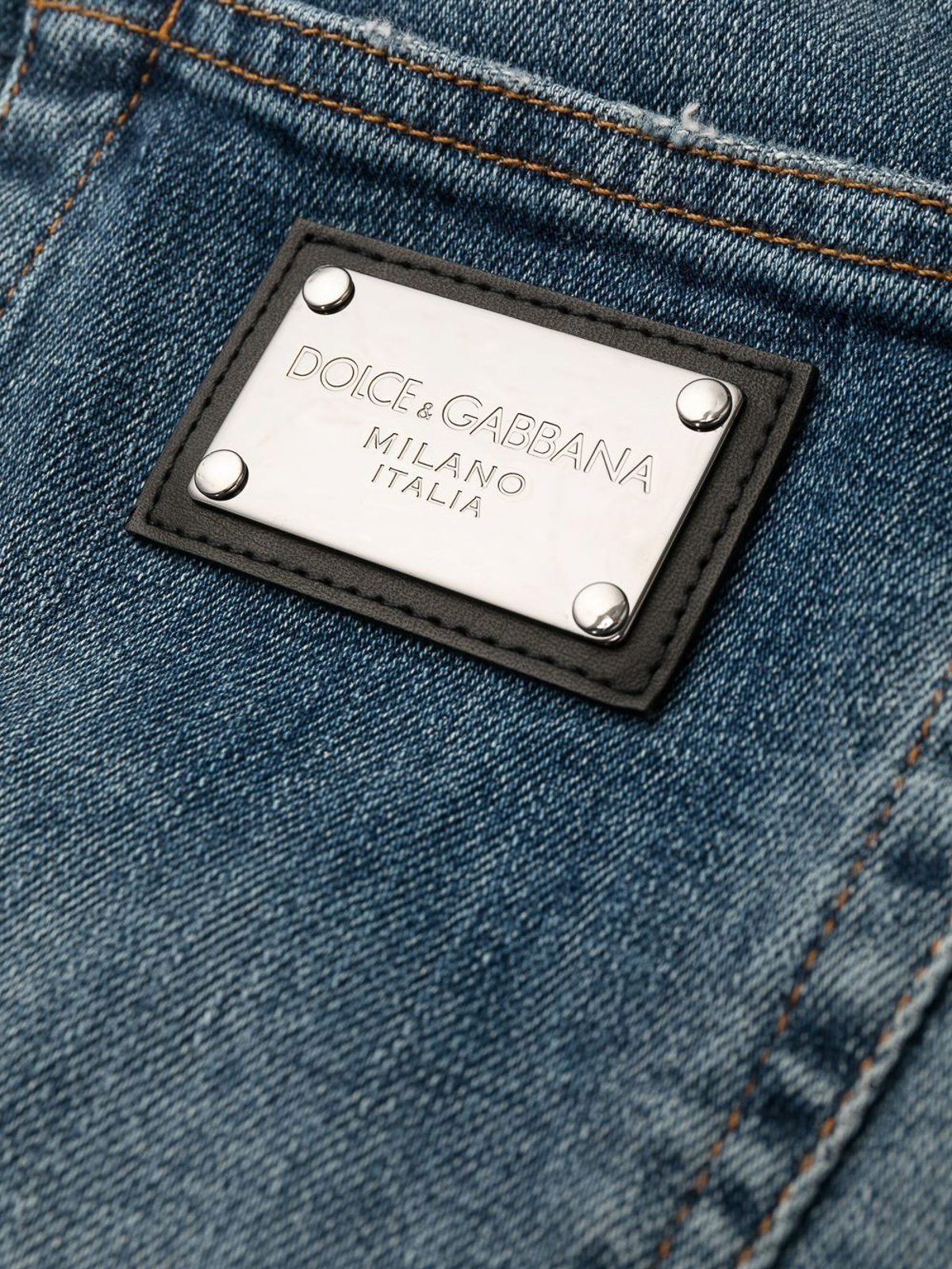 Shop Dolce & Gabbana Straight Leg Jeans In Light Wash