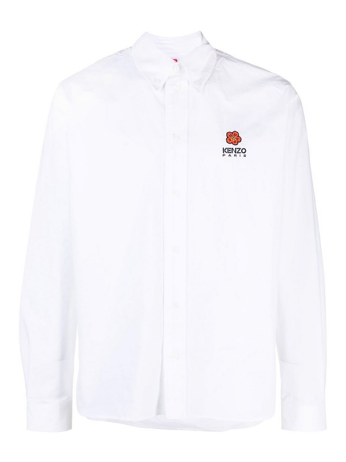 Shop Kenzo Embroidery Shirt In White